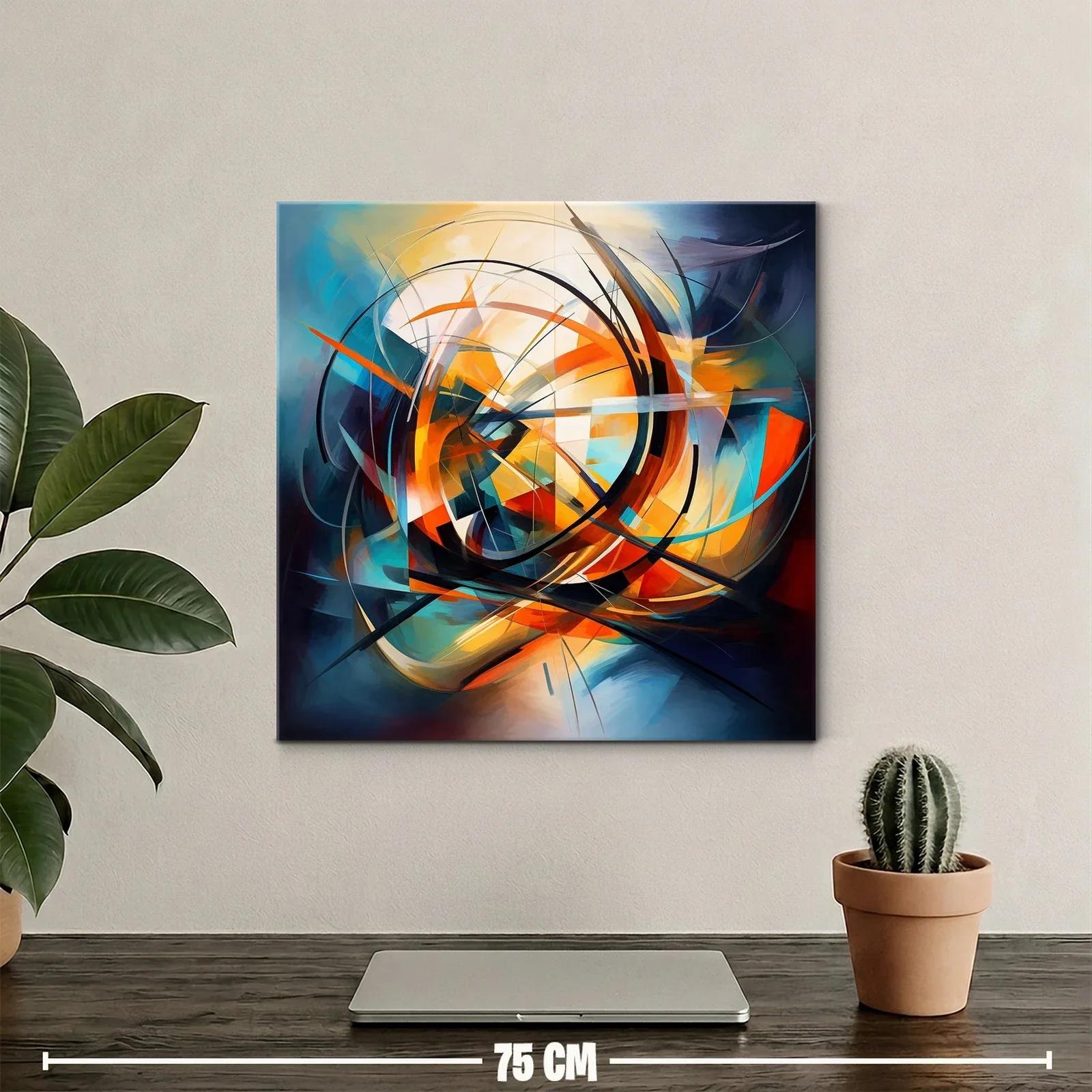 Cuadro abstracto con dinámicas formas y vibrante energía — miniatura 2