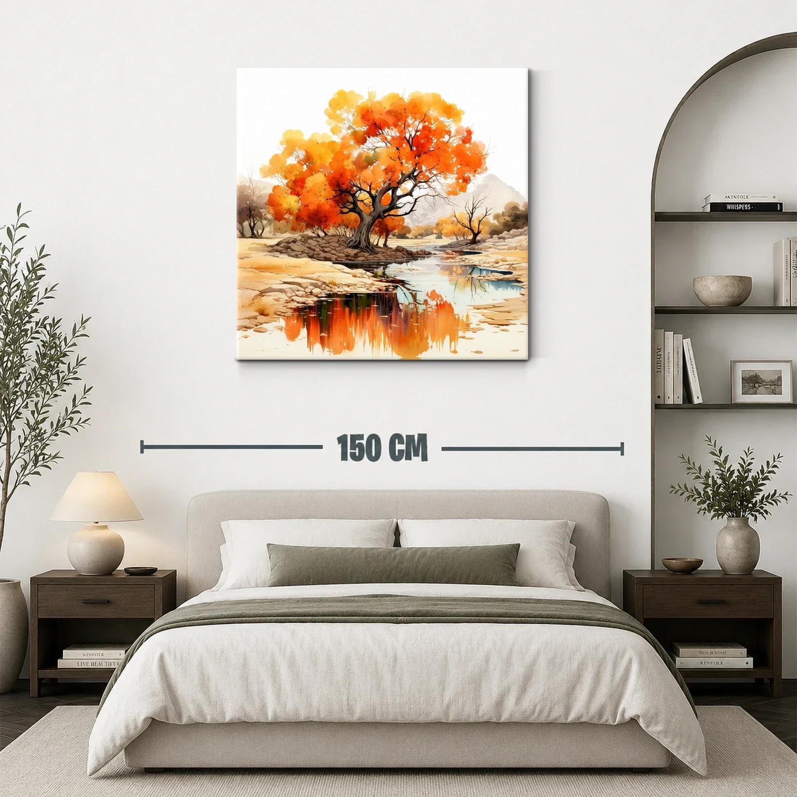 Árbol otoñal reflejado en tranquilo río de montaña — miniatura 3