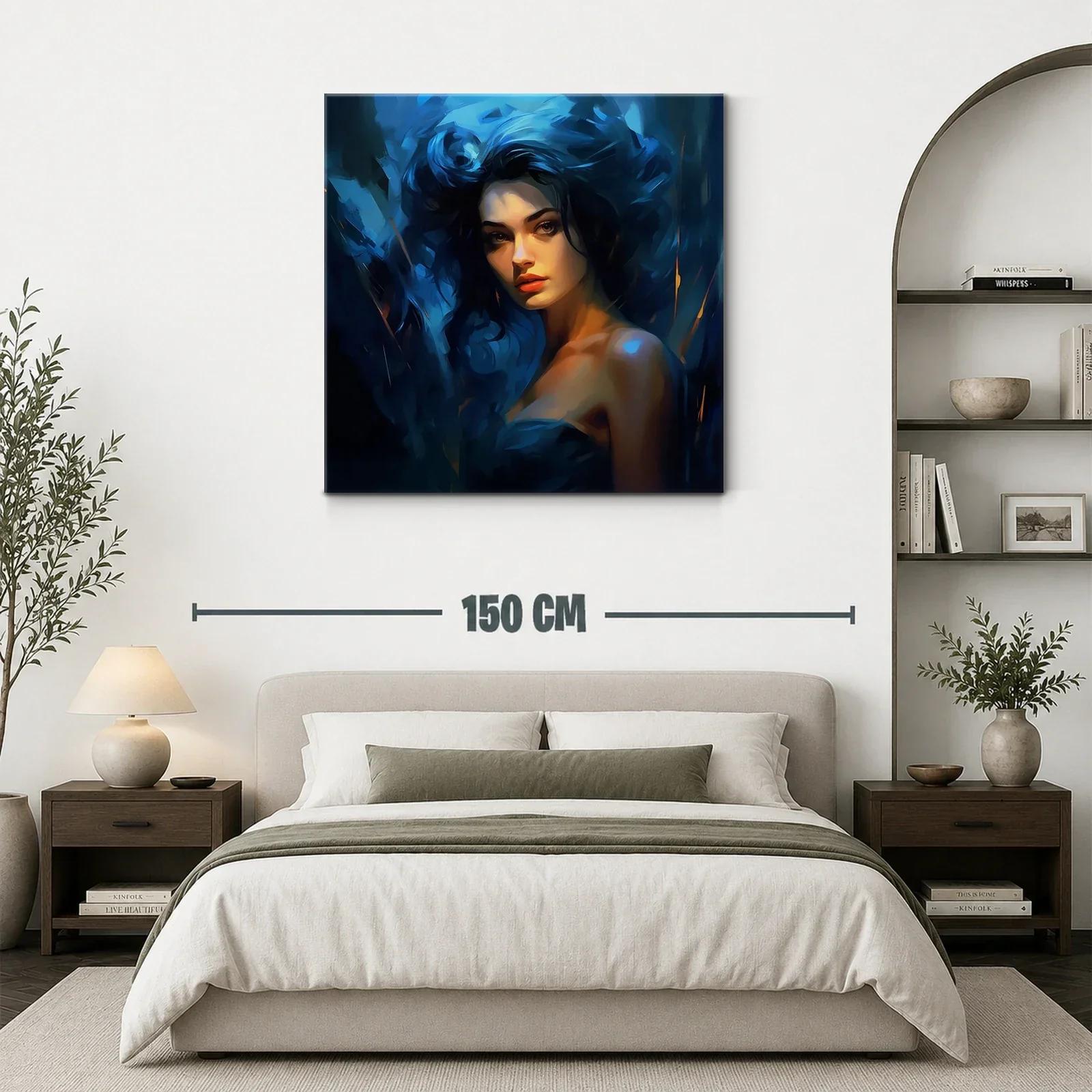 Retrato femenino con luces y sombras en tonos azules — miniatura 3