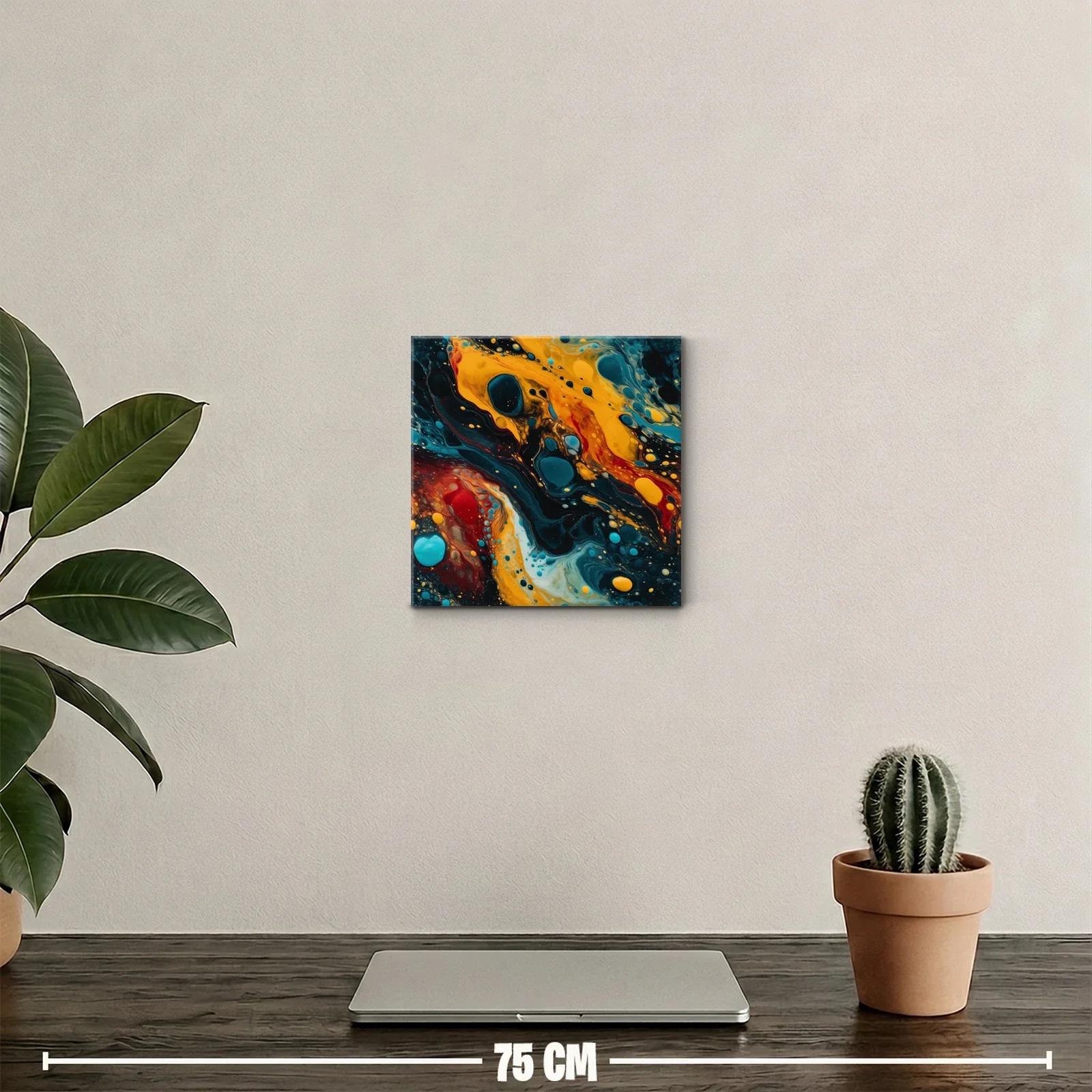 Arte abstracto con vibrantes tonos cálidos y fríos — miniatura 2