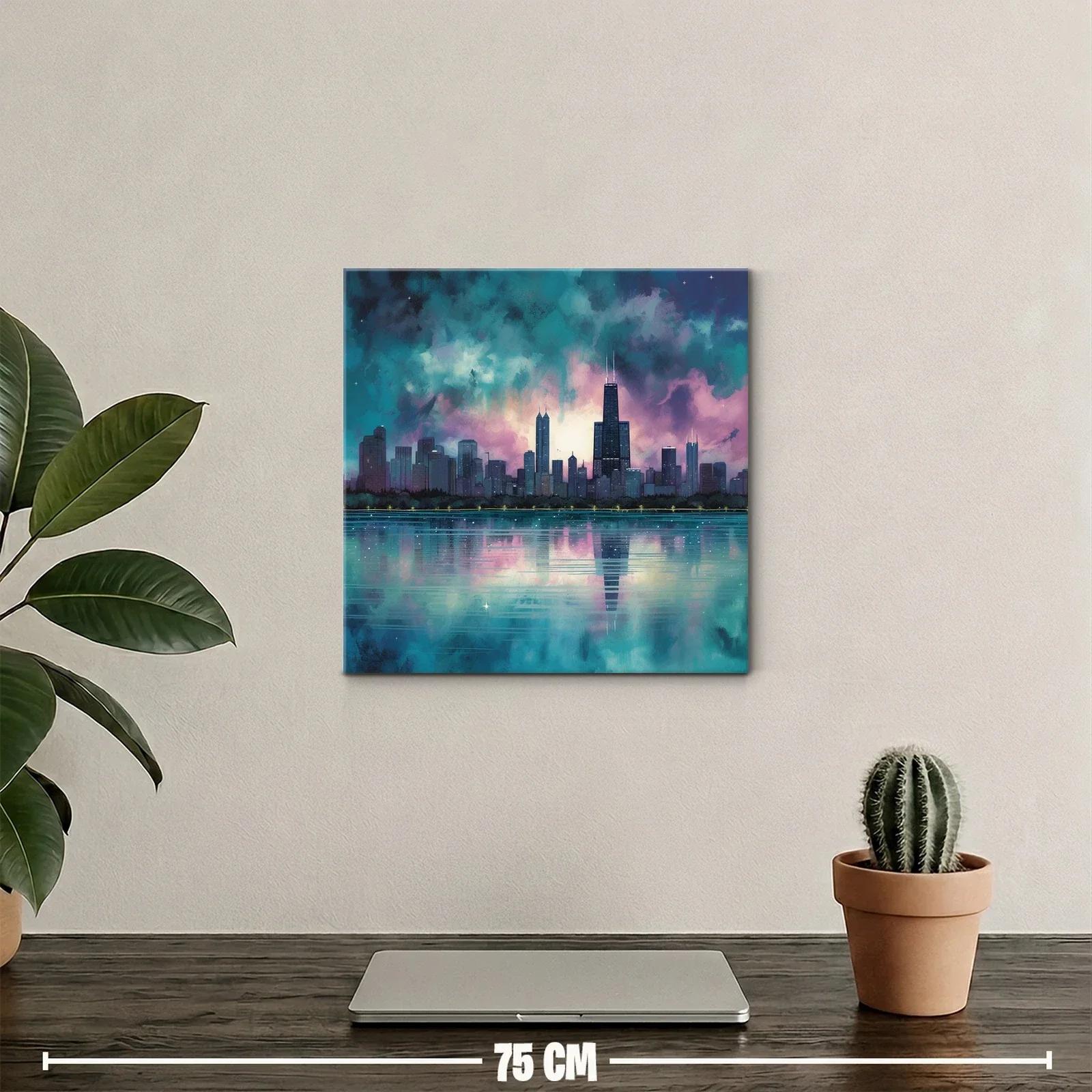 Paisaje urbano al atardecer con reflejos mágicos en el agua — miniatura 2
