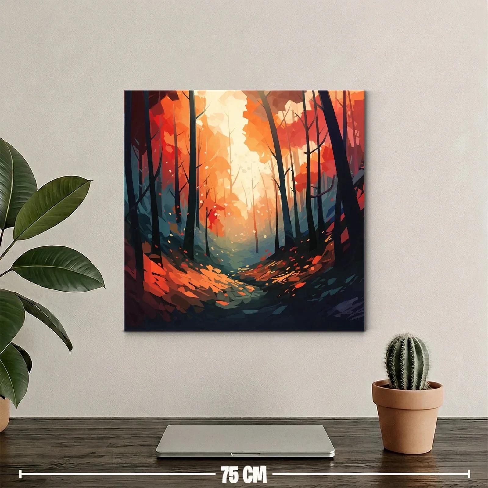 Bosque otoñal con luz cálida y tonos vibrantes — miniatura 2