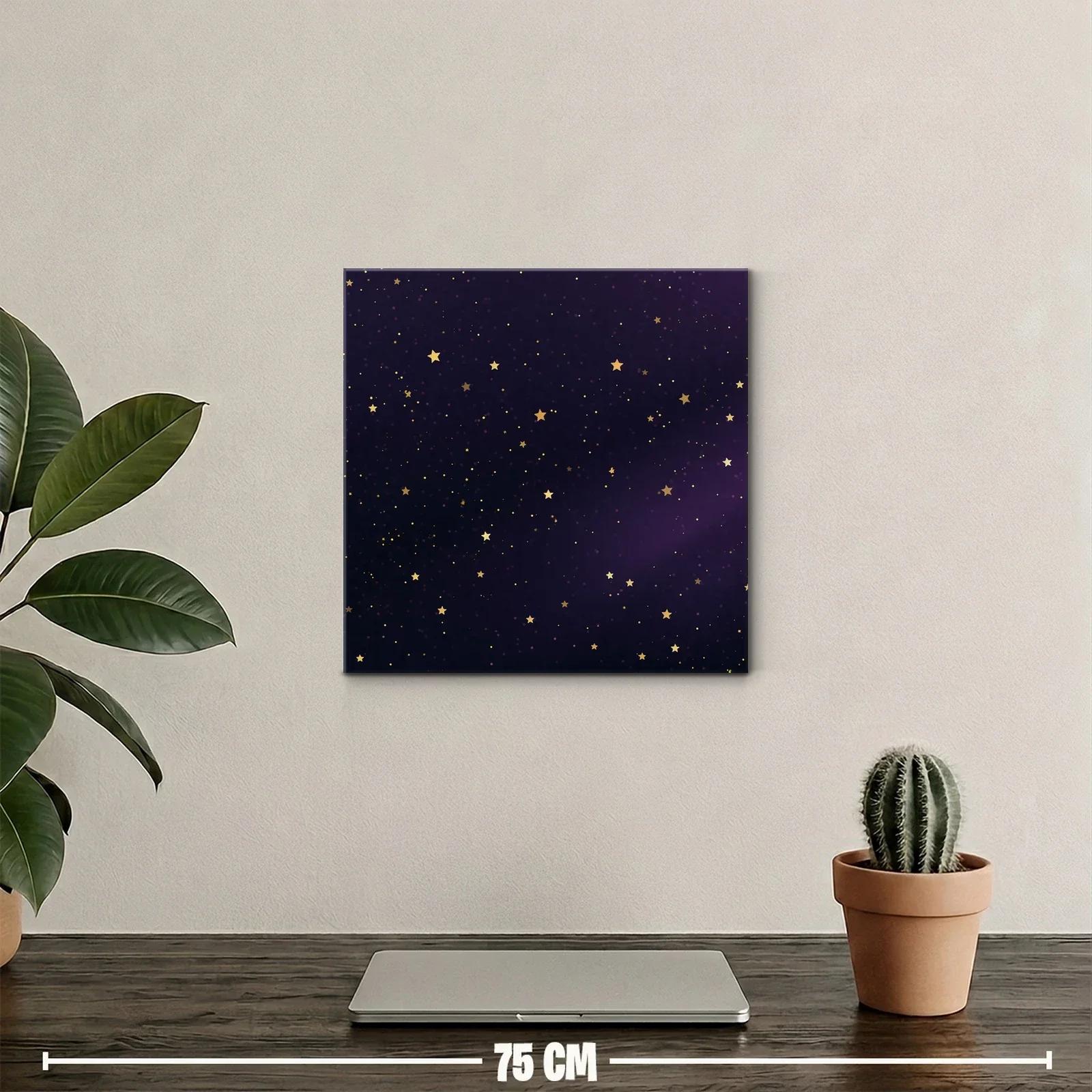 Cuadro Estrellado con Fondo Nocturno en Tonos Morados — miniatura 2