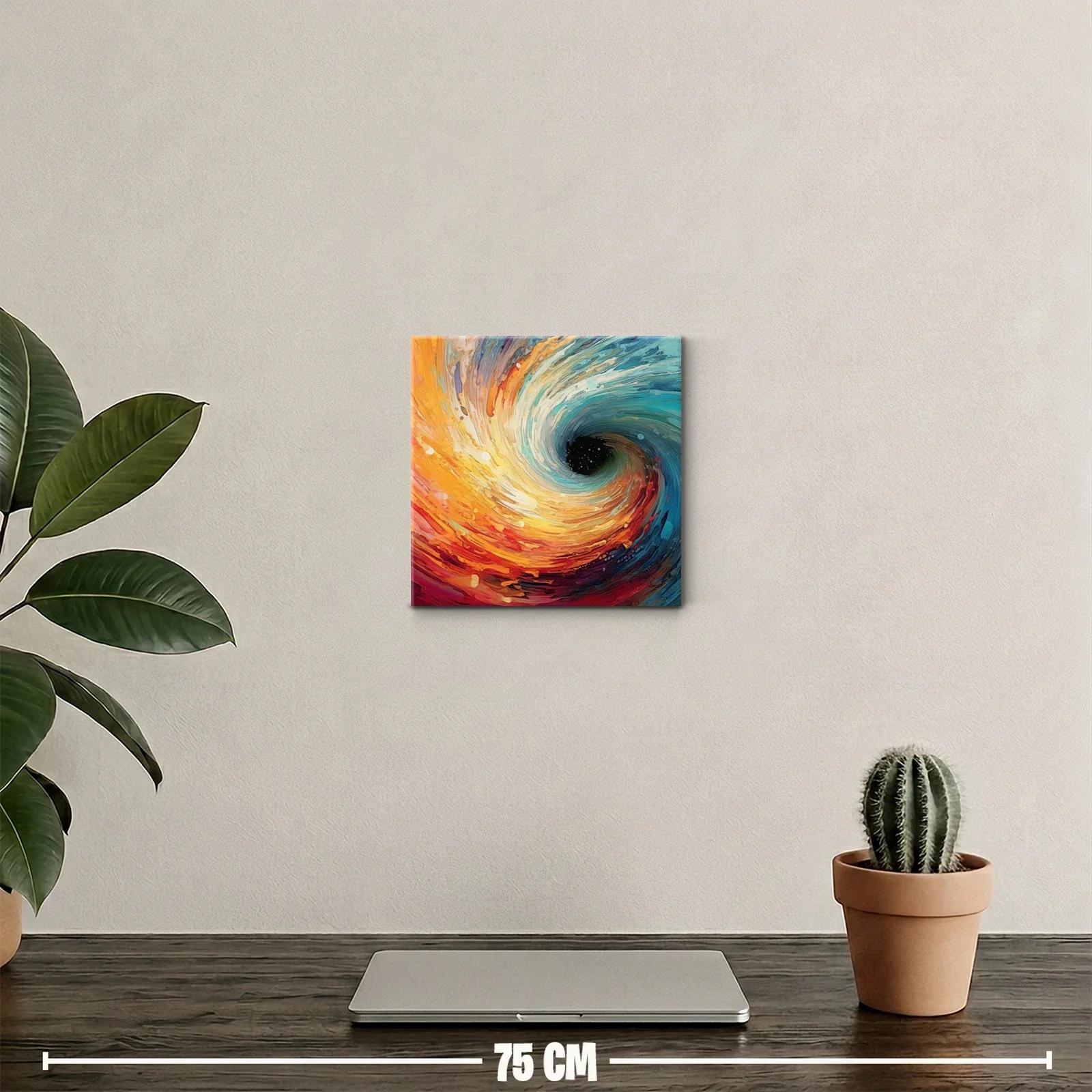 Cuadro abstracto remolino de colores vibrantes y dinámicos — miniatura 2