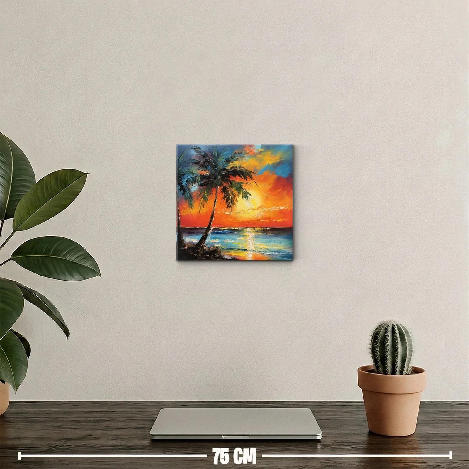 Atardecer tropical con palmeras y mar vibrante — miniatura 2