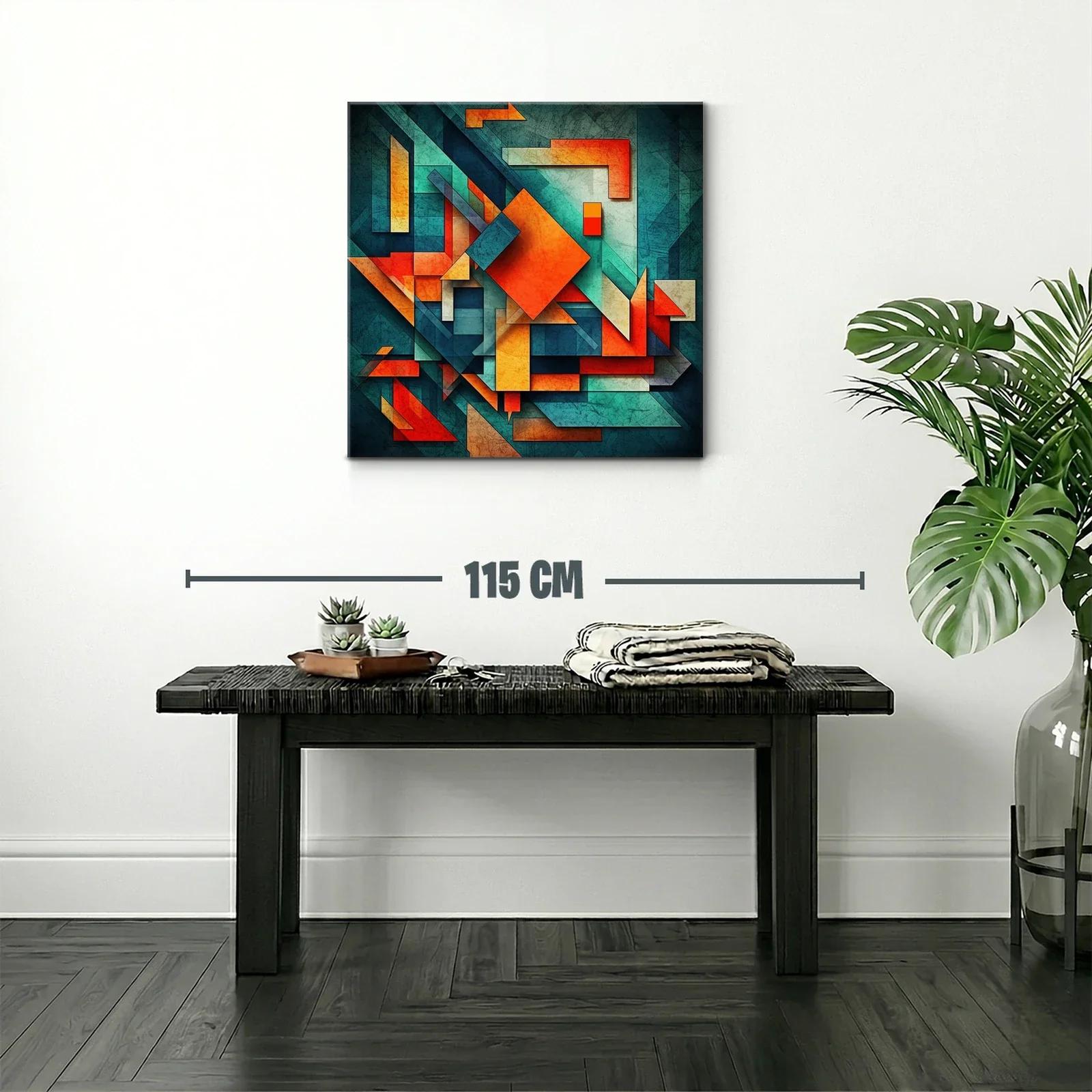 Composición abstracta vibrante en tonos naranja y azul — miniatura 2