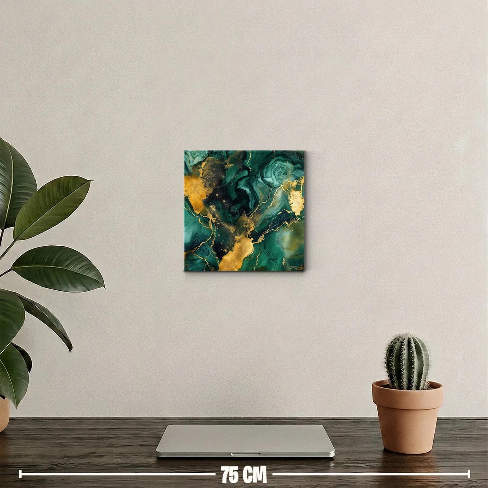 Composición abstracta en tonos verdes y dorados elegantes — miniatura 2