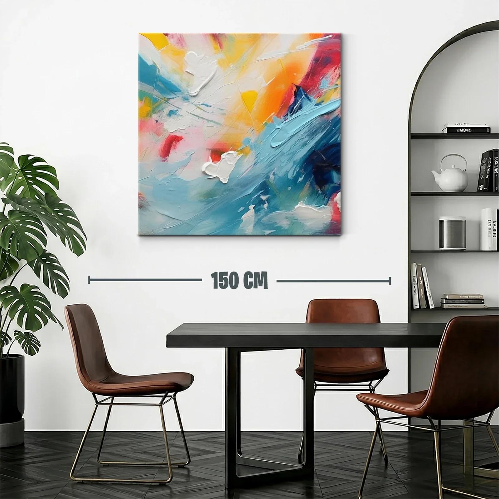 Cuadro abstracto en tonos vibrantes con toques dinámicos — miniatura 2