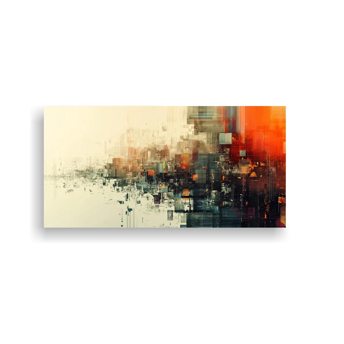 Cuadro ciudad abstracta con amplio espacio claro — imagen principal