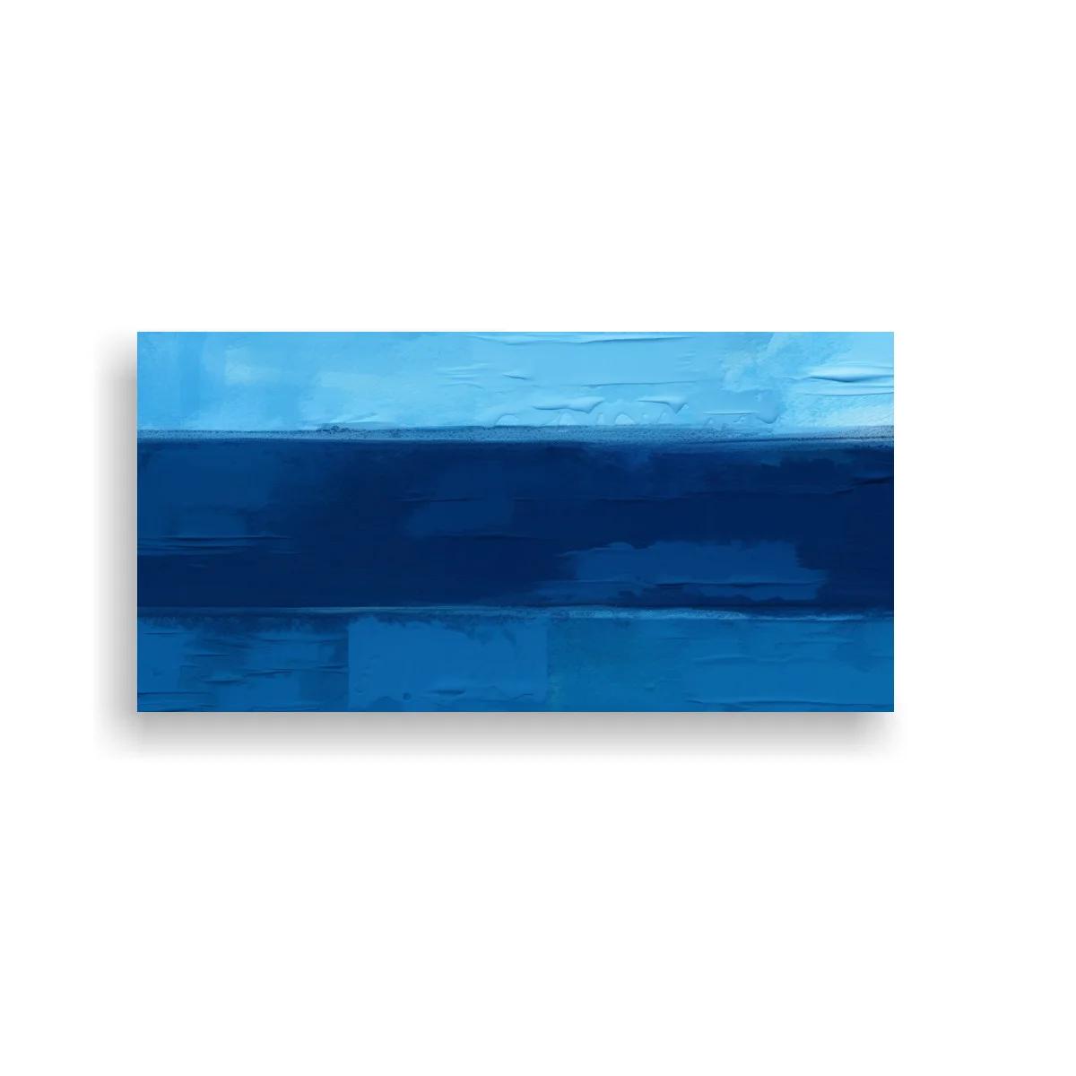 Cuadro franjas azules con textura de pincelada — imagen principal