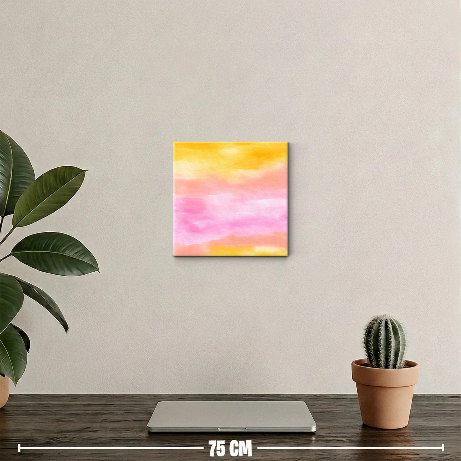 Cuadro Decorativo Abstracto en Tonos Rosados y Amarillos — miniatura 2