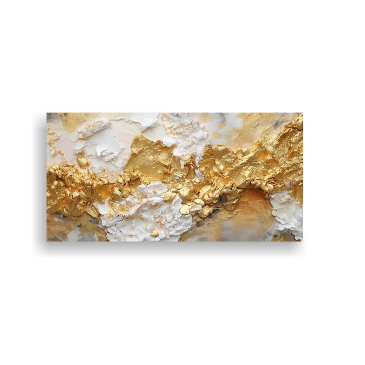 Cuadro textura abstracta en relieve dorado — imagen principal
