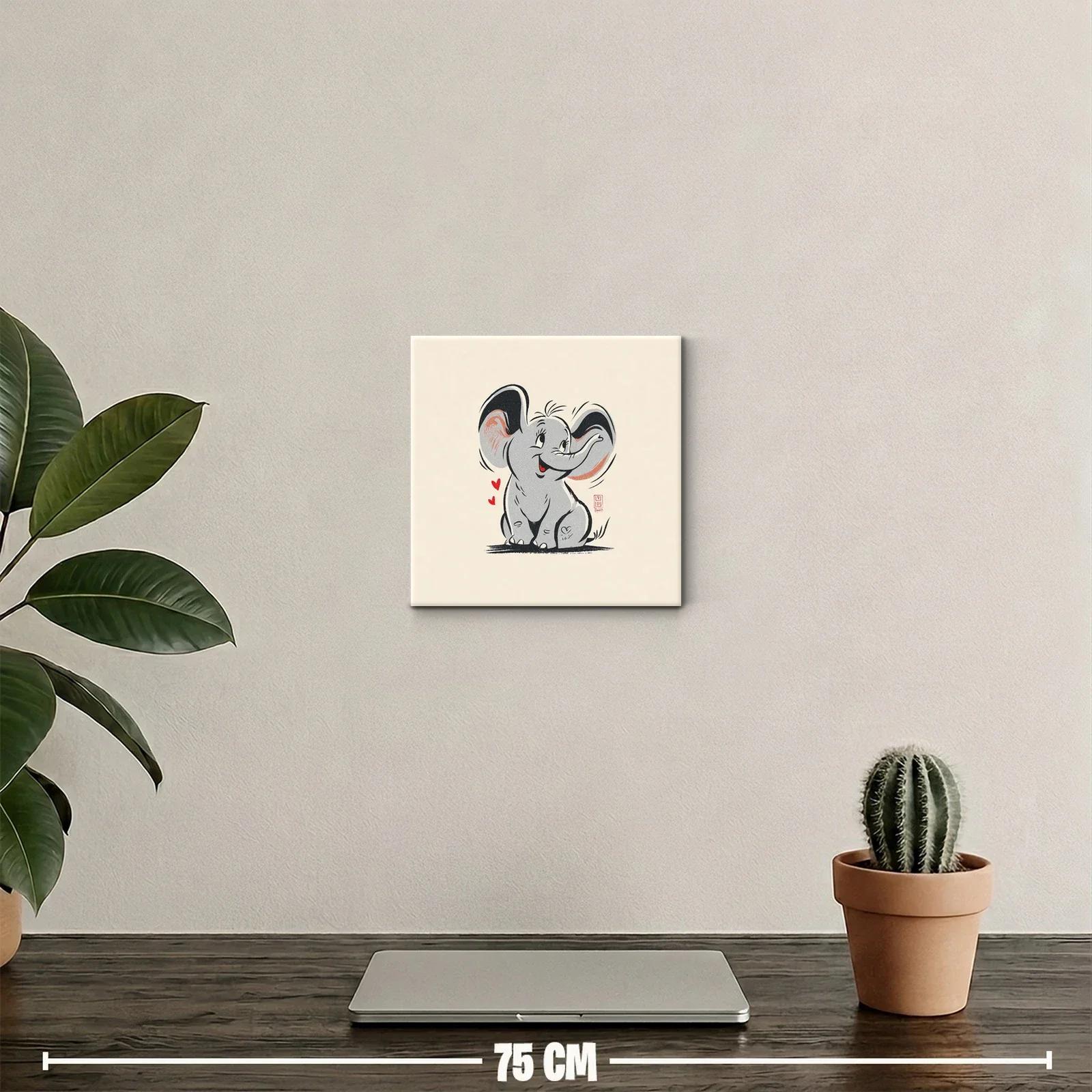 Cuadro infantil de elefante adorable con carisma — miniatura 2