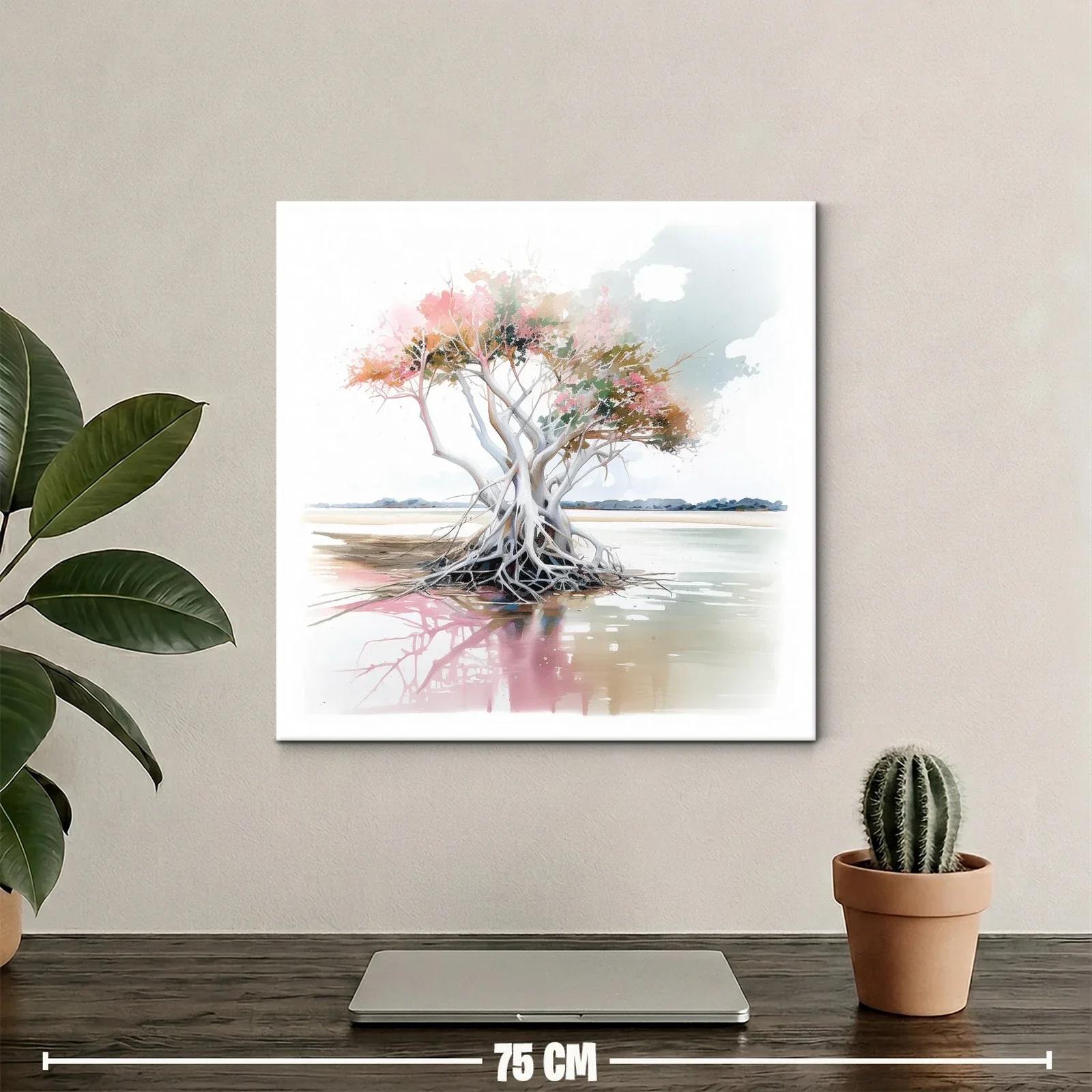 Árbol solitario con tonos suaves y reflejos acuáticos — miniatura 2