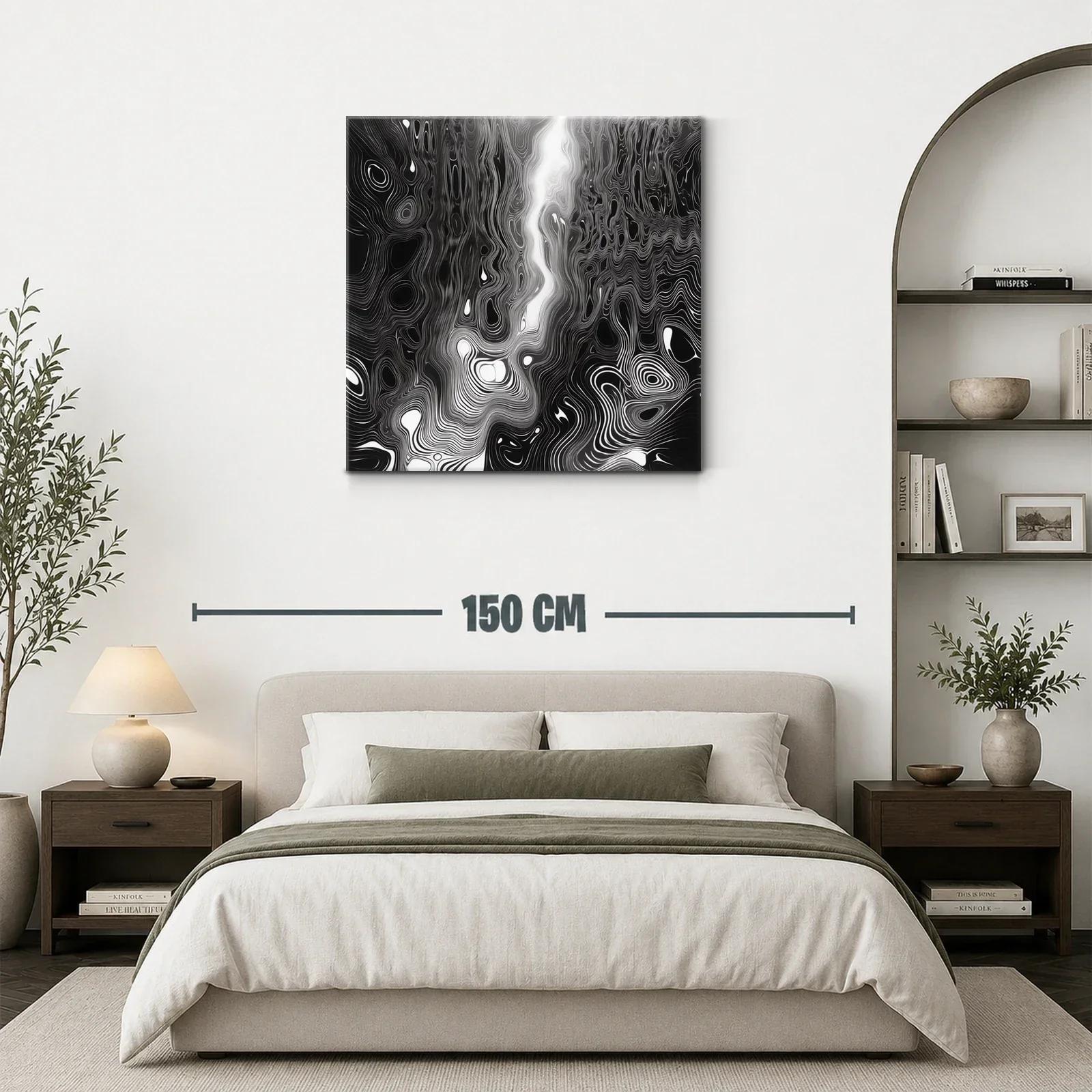 Diseño abstracto en blanco y negro con líneas onduladas — miniatura 3