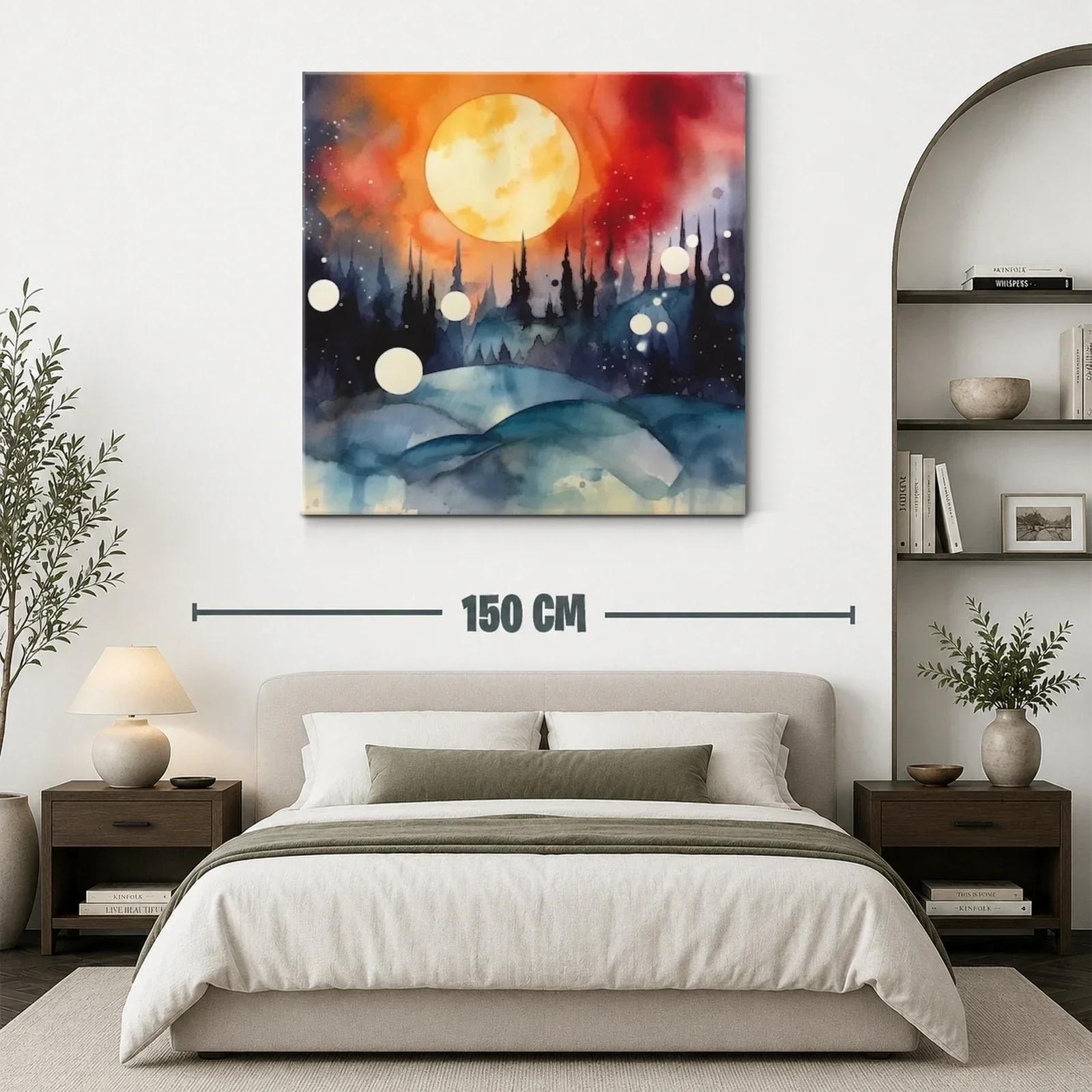 Paisaje onírico con luna llena y cielo intenso — miniatura 3