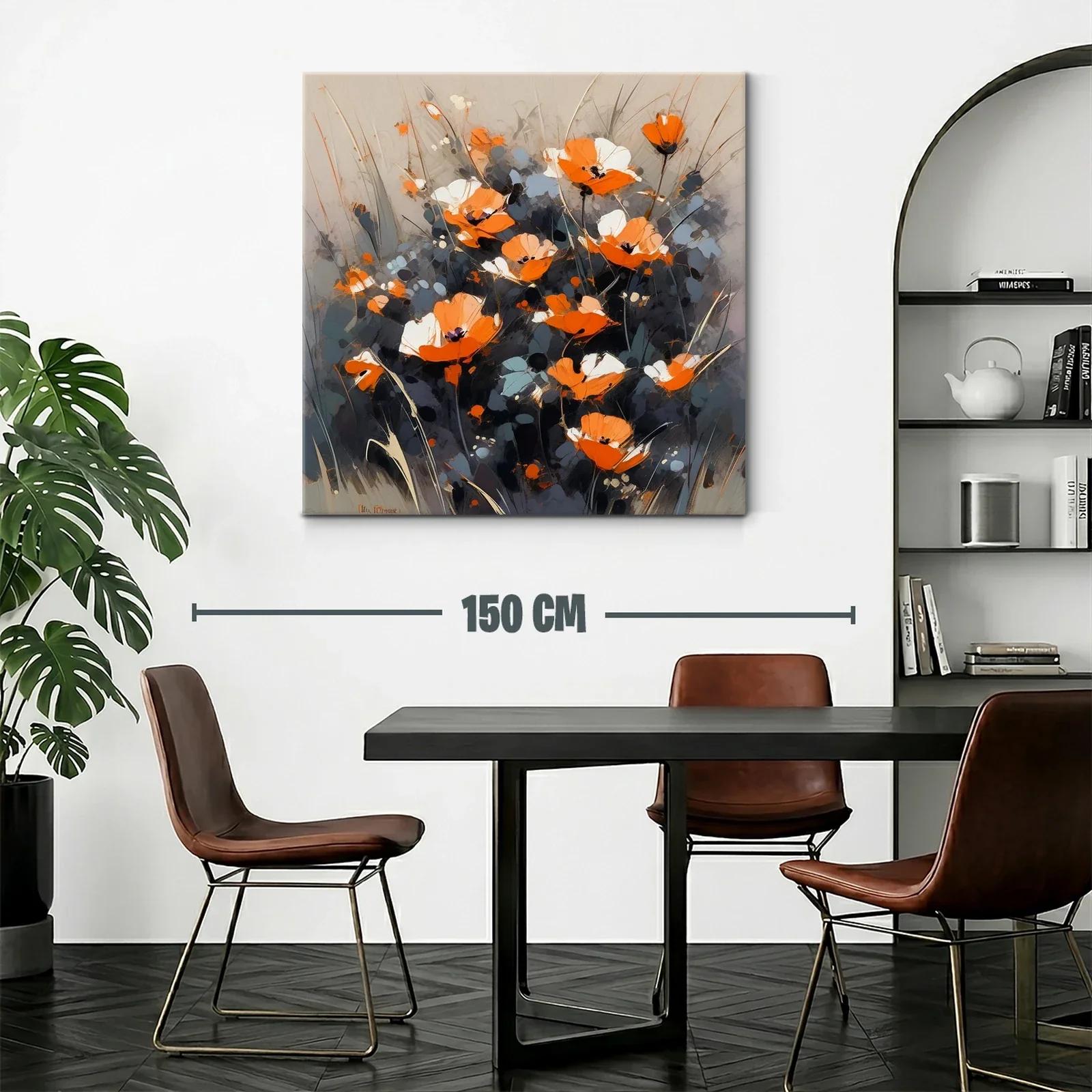 Flores naranjas y blancas con fondo gris elegante — miniatura 2