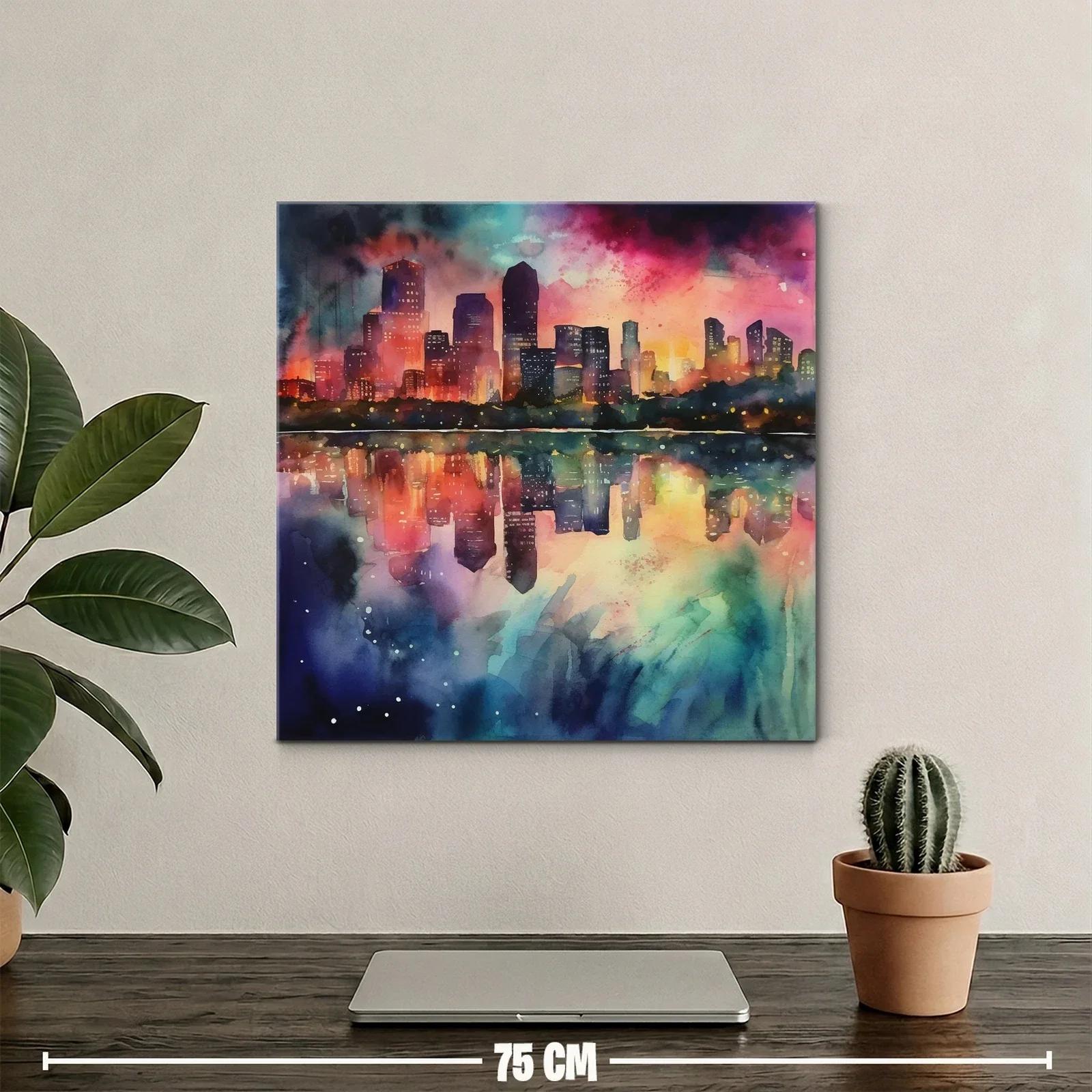 Atardecer urbano con reflejos vibrantes y luz cálida — miniatura 2