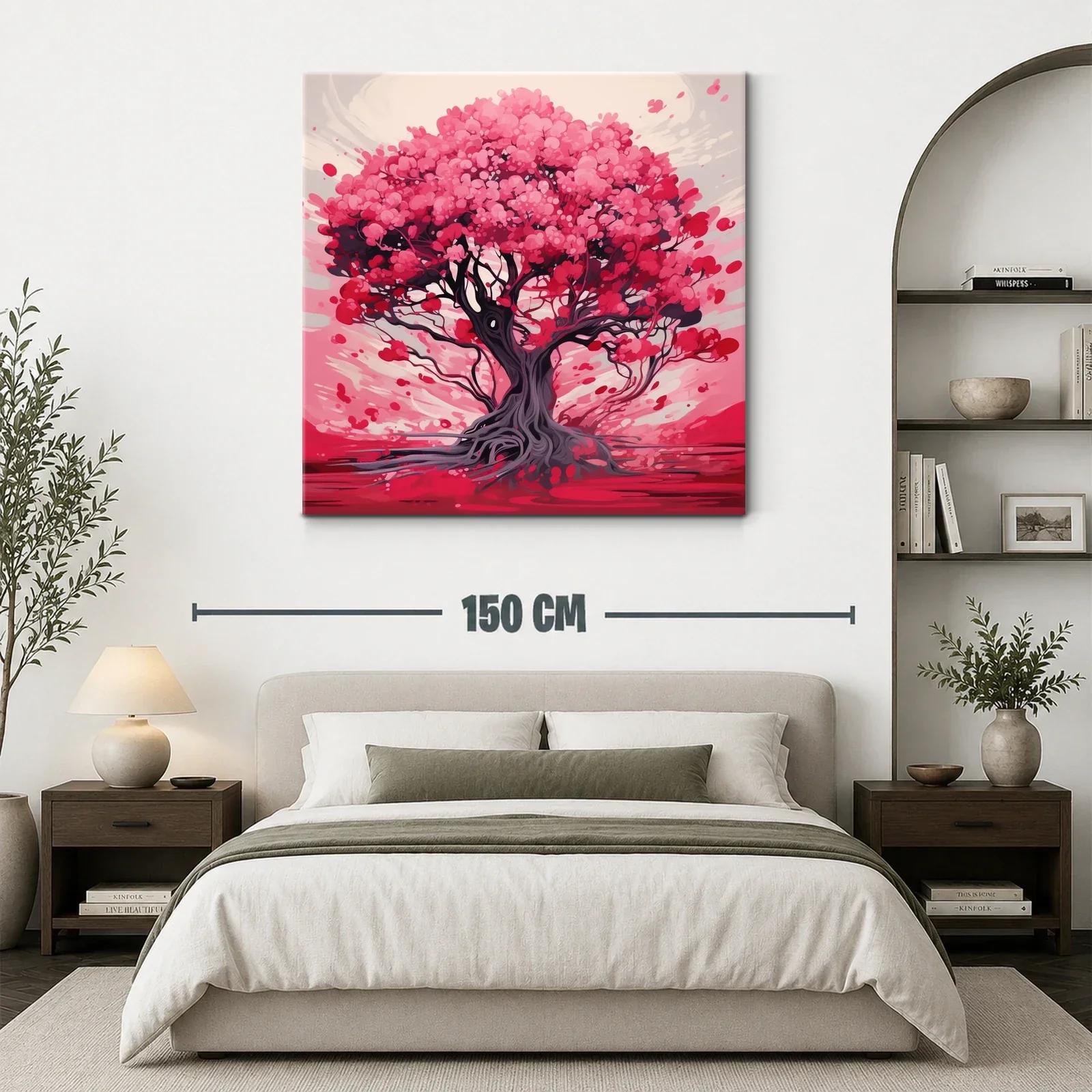 Árbol vibrante con tonos rosas y rojos intensos — miniatura 3