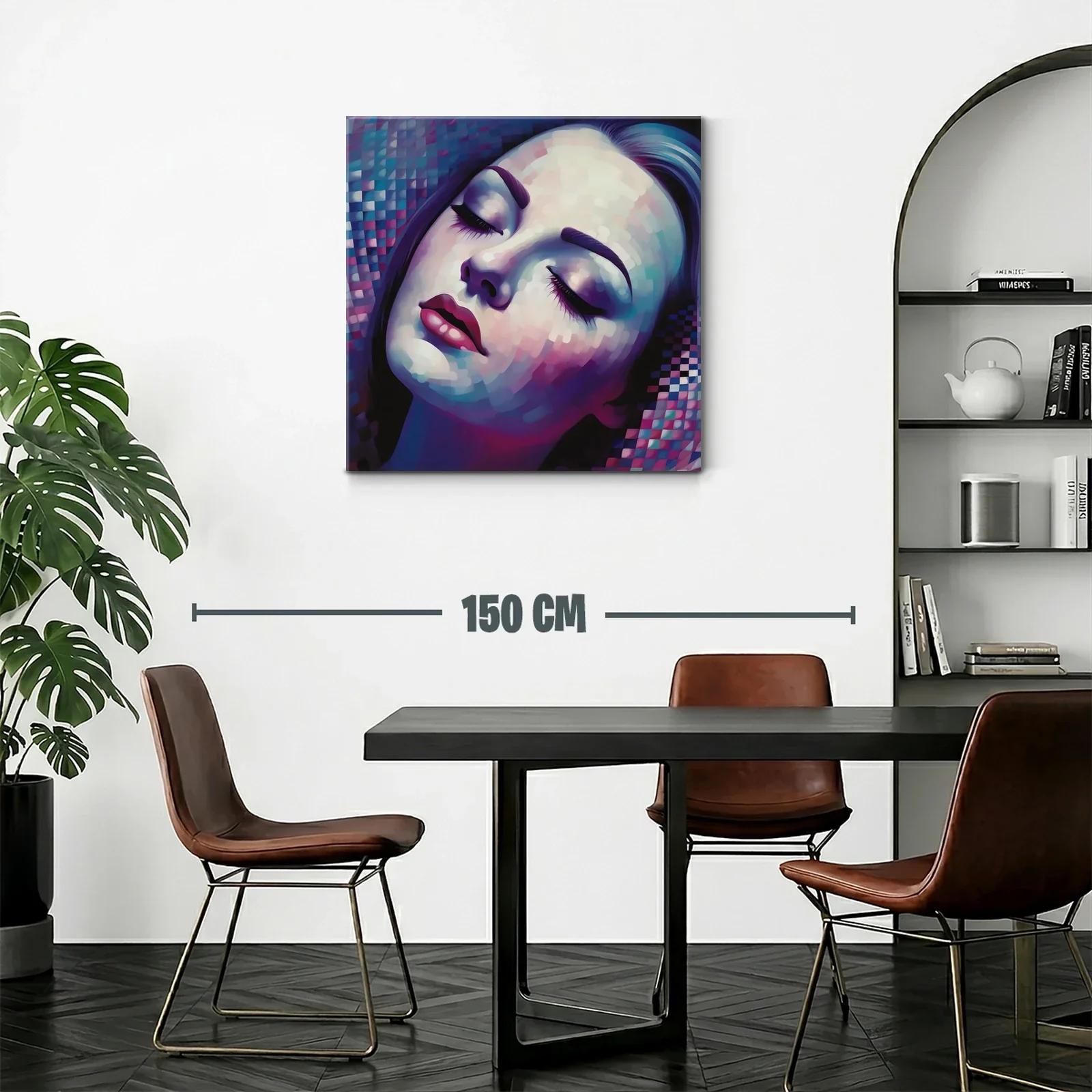 Rostro femenino en tonos violetas y azules suaves — miniatura 2