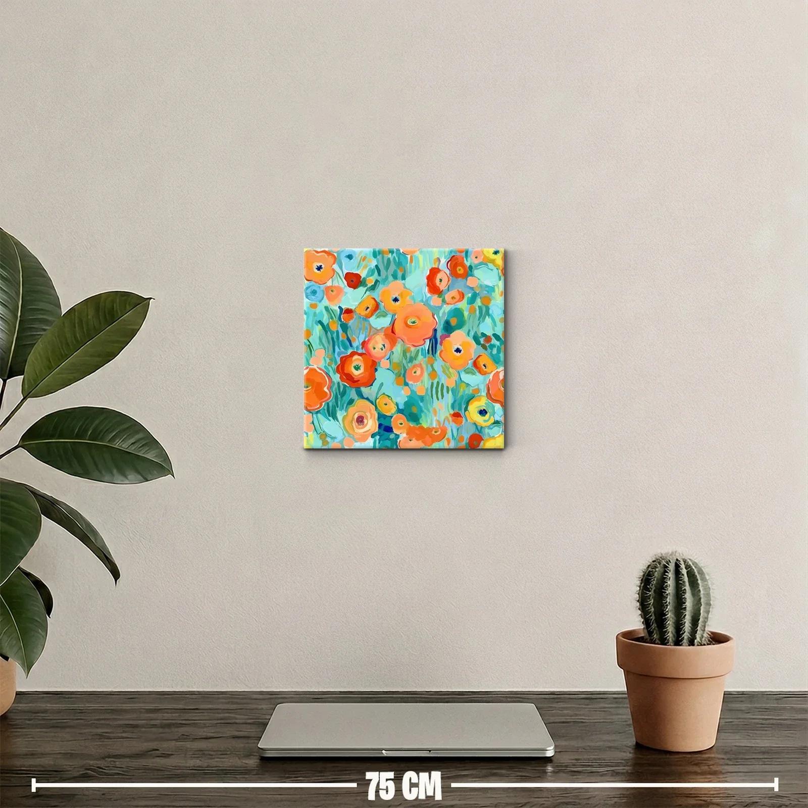 Flores vibrantes con tonos cálidos y frescos en composición alegre — miniatura 2