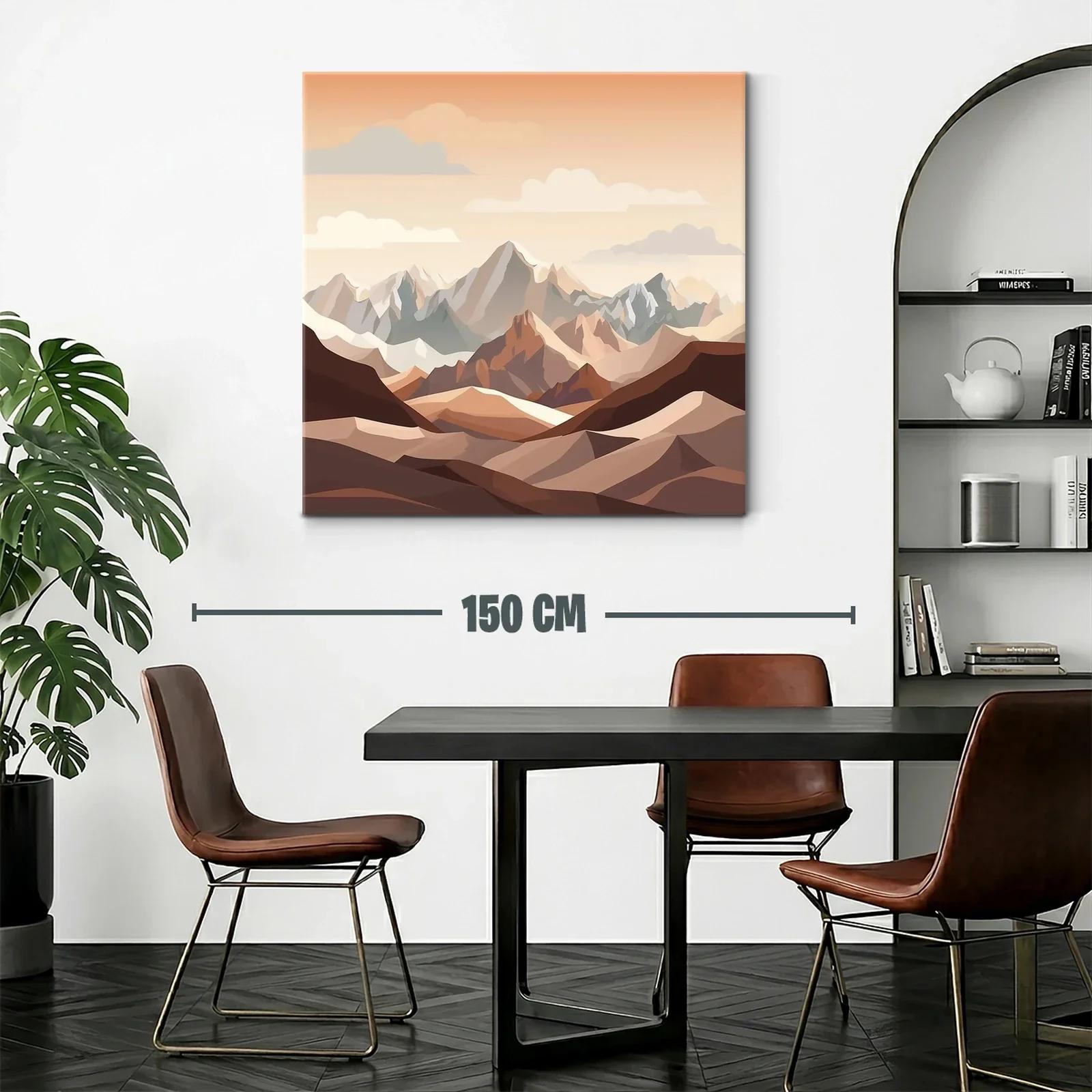 Paisaje montañoso en tonos cálidos y neutros — miniatura 2