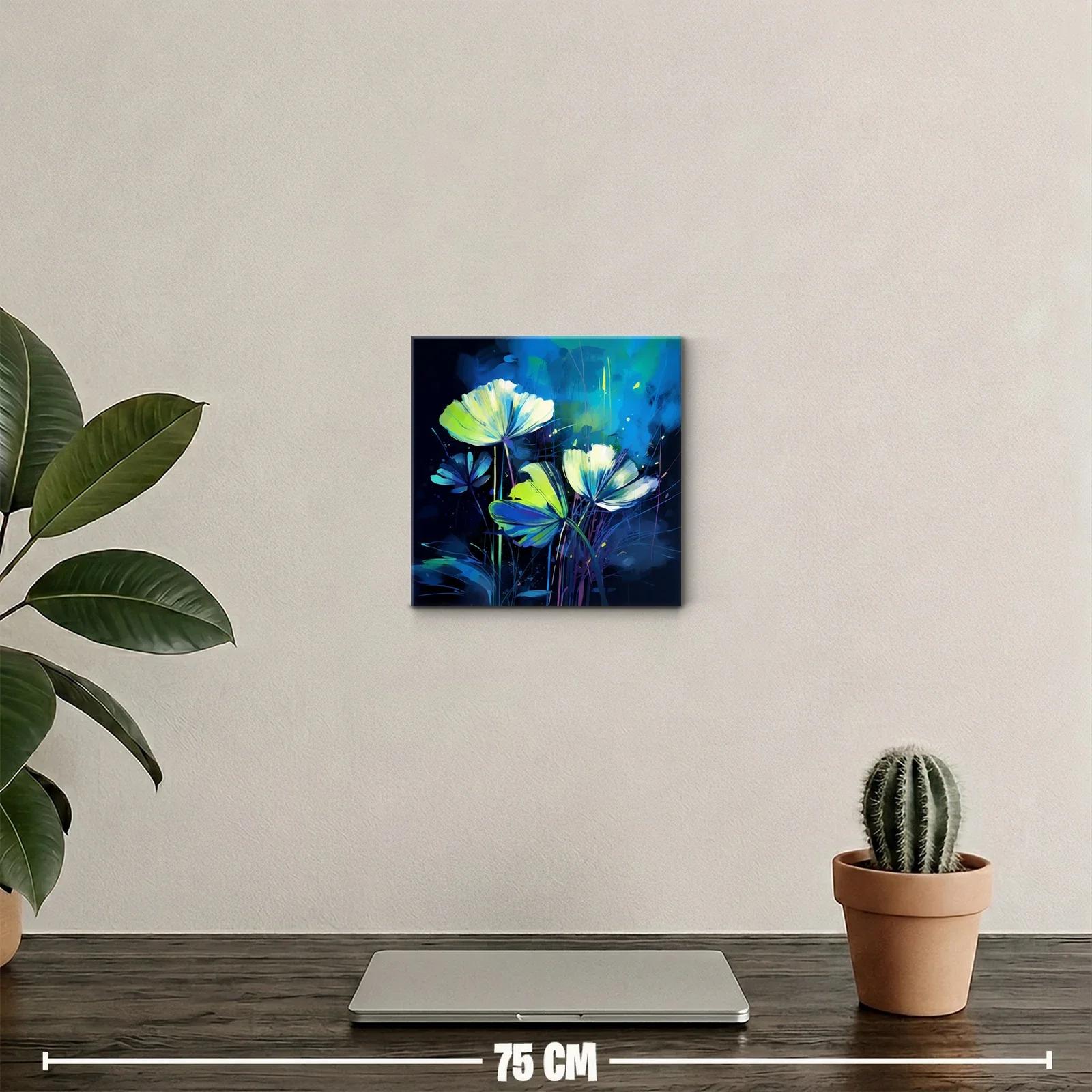 Flores luminosas en tonos azules y verdes vibrantes — miniatura 2