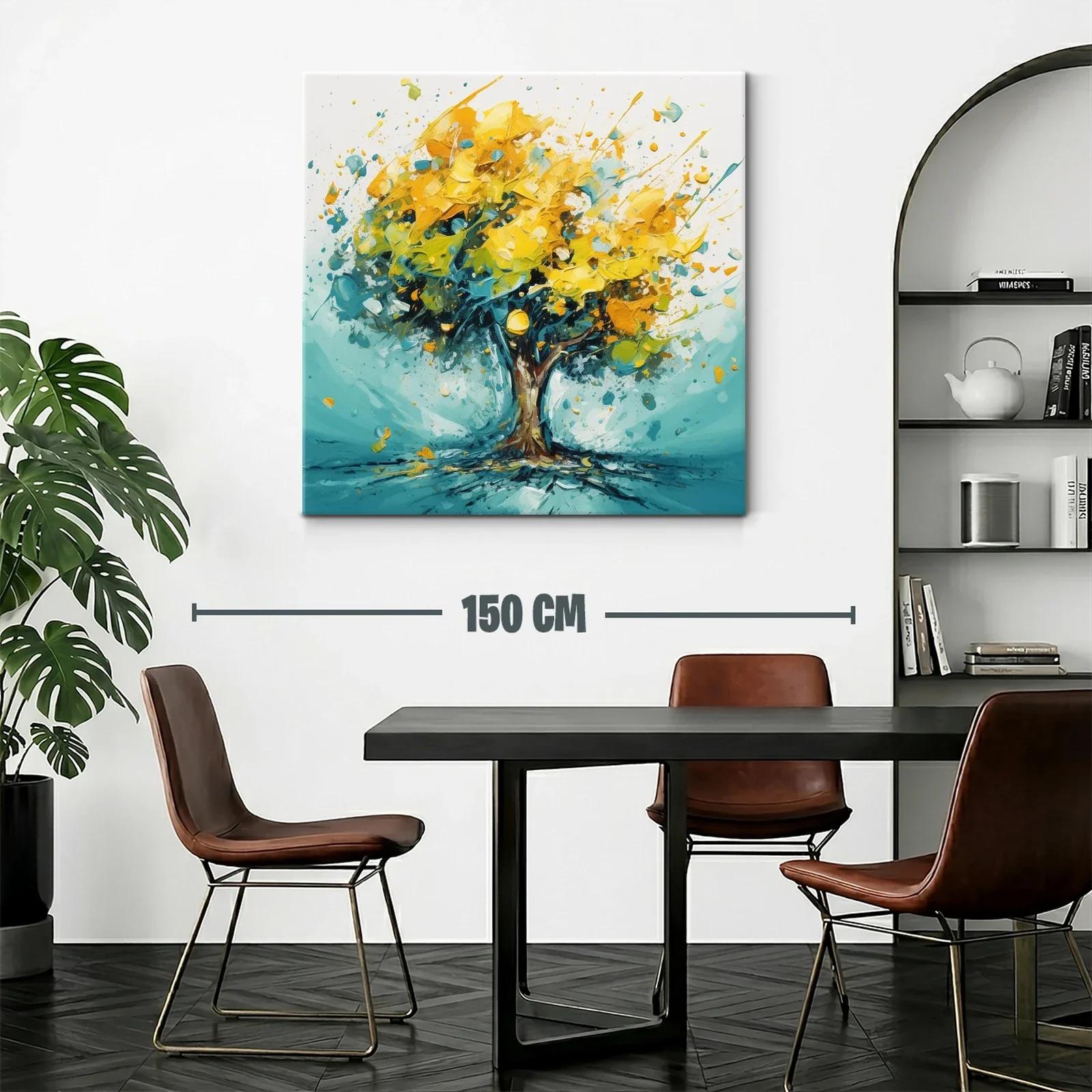 Árbol vibrante en tonos amarillos y azules — miniatura 2