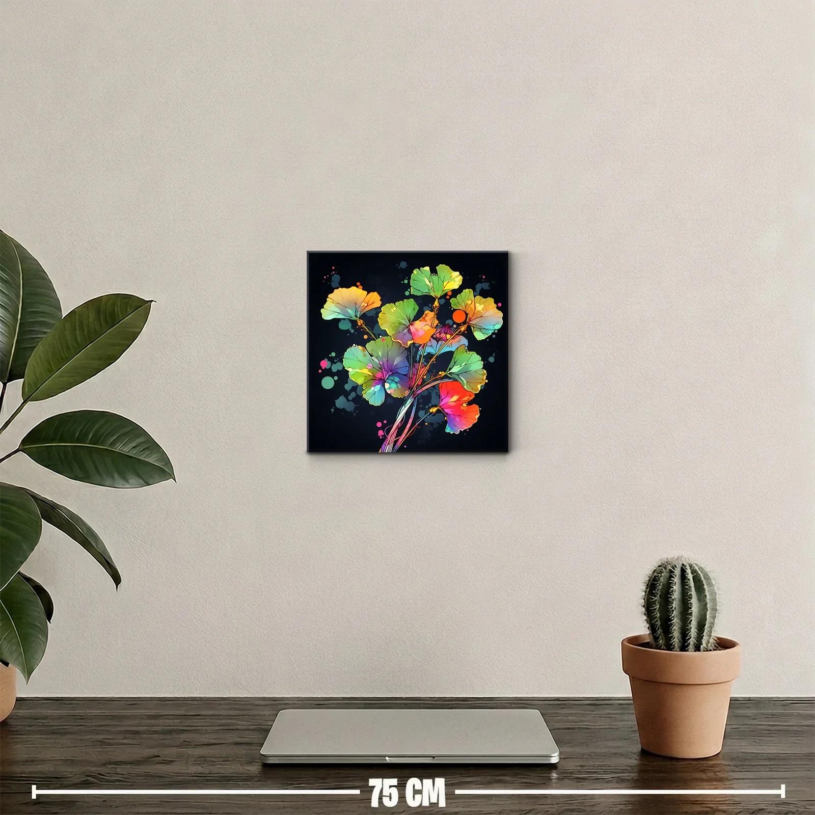Cuadro decorativo de hojas multicolor vibrantes y abstractas — miniatura 2