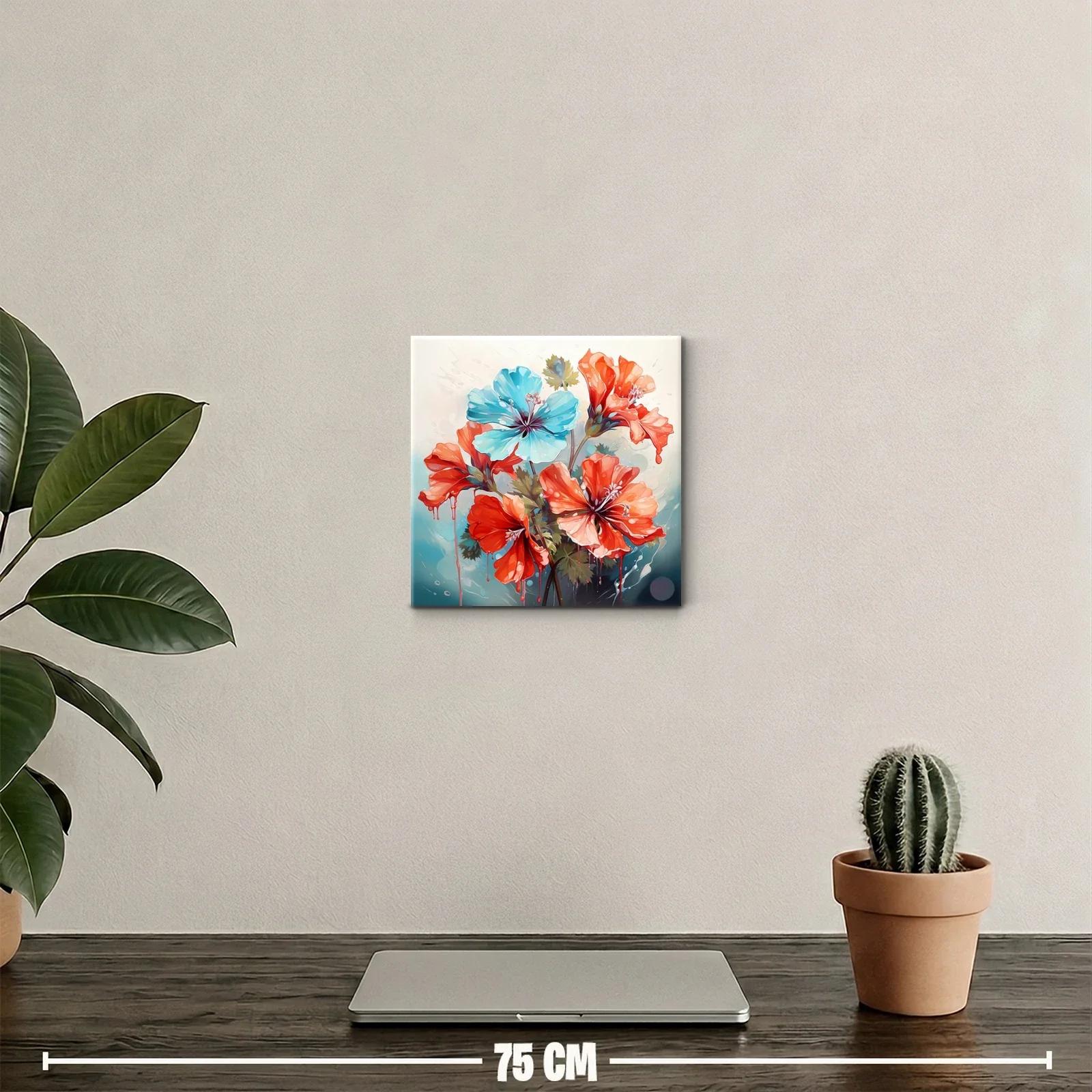 Flores vibrantes en tonos rojos y azules frescos — miniatura 2