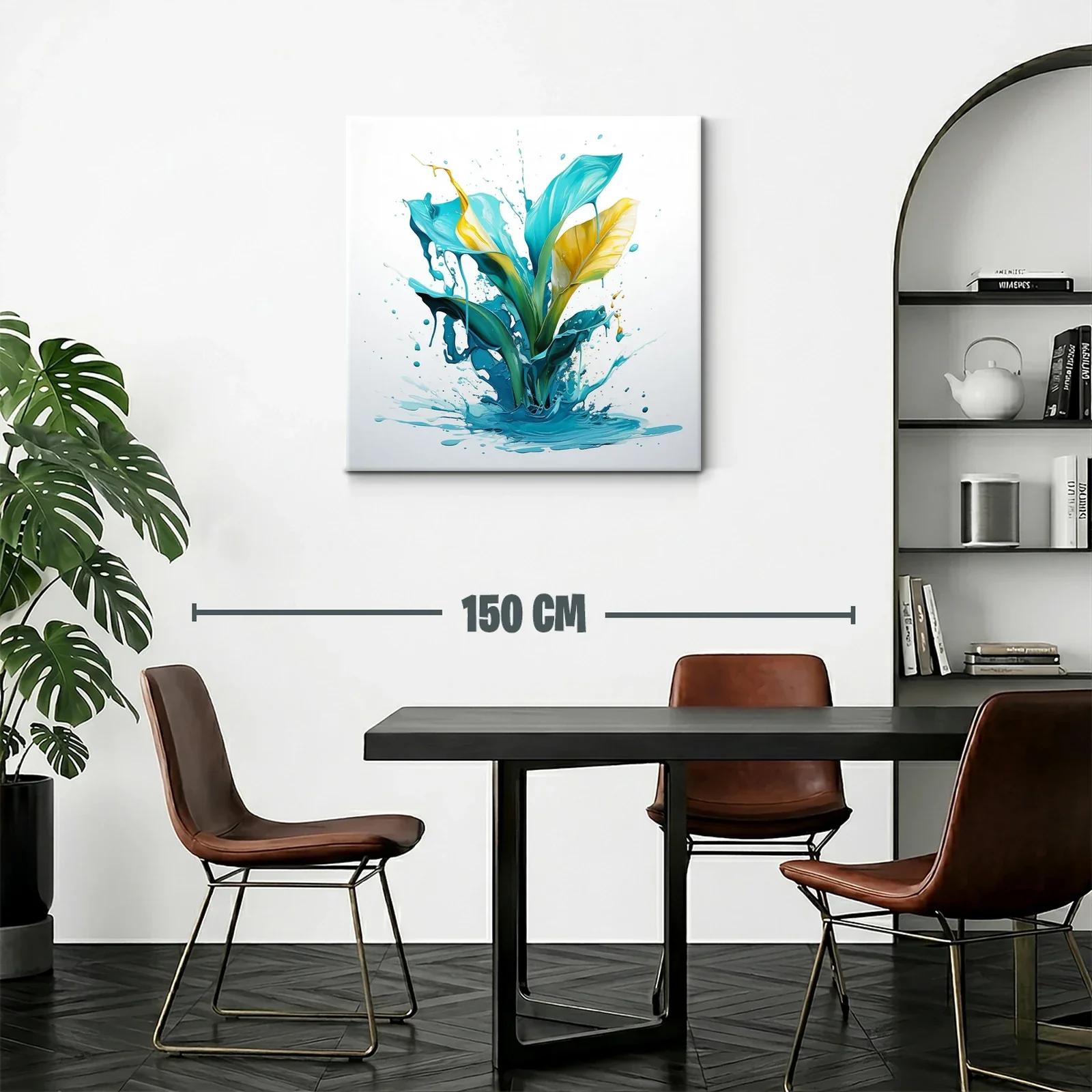 Composición vibrante con formas líquidas en azul y amarillo — miniatura 2