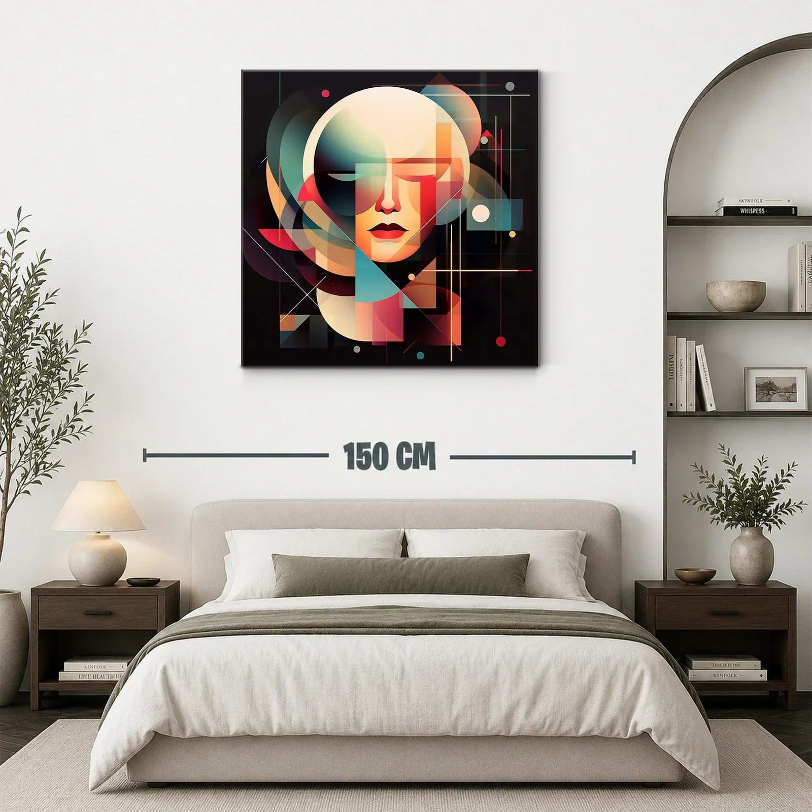 Rostro geométrico en paleta cálida y tonos fríos — miniatura 3