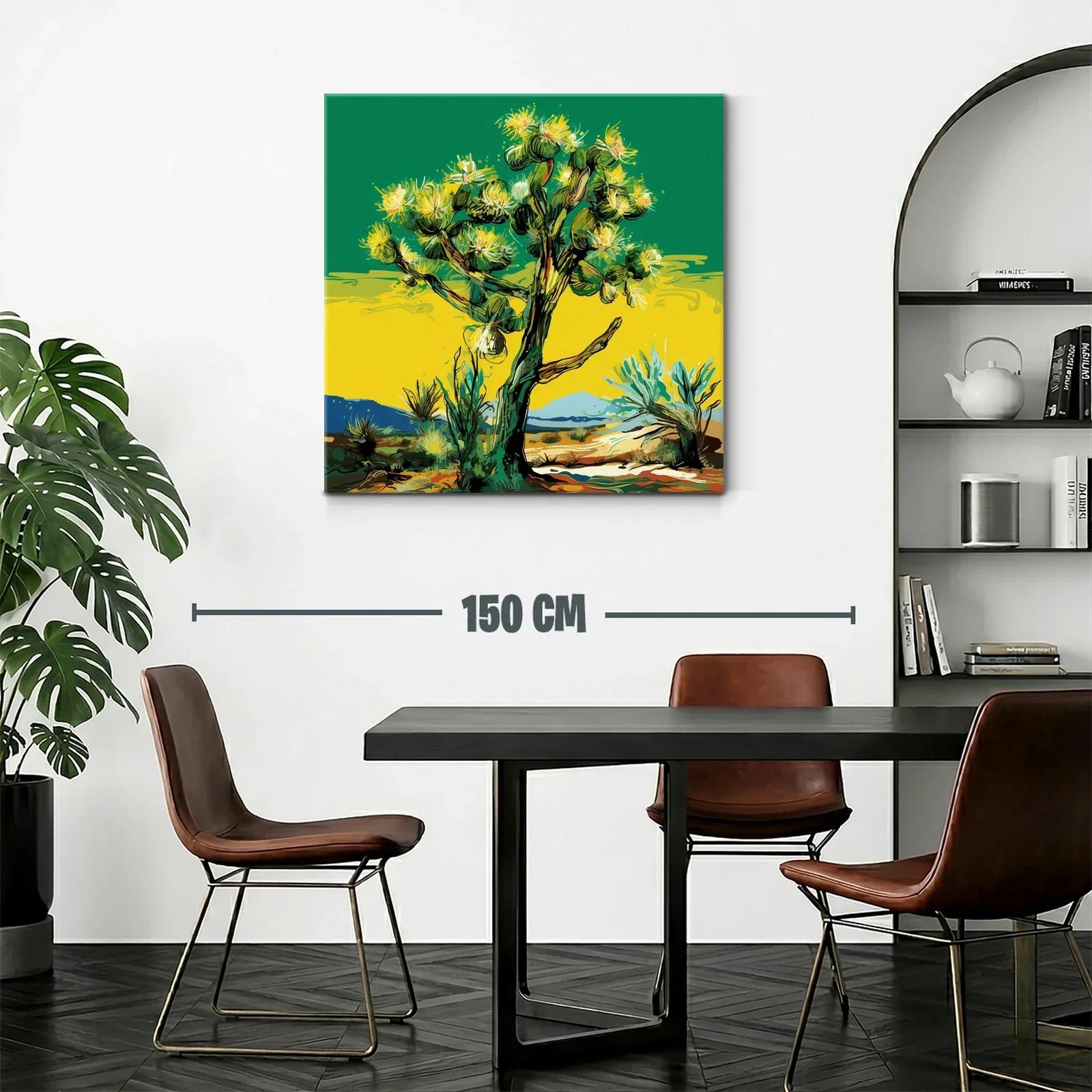 Árbol vibrante con flores amarillas en paisaje desértico — miniatura 2