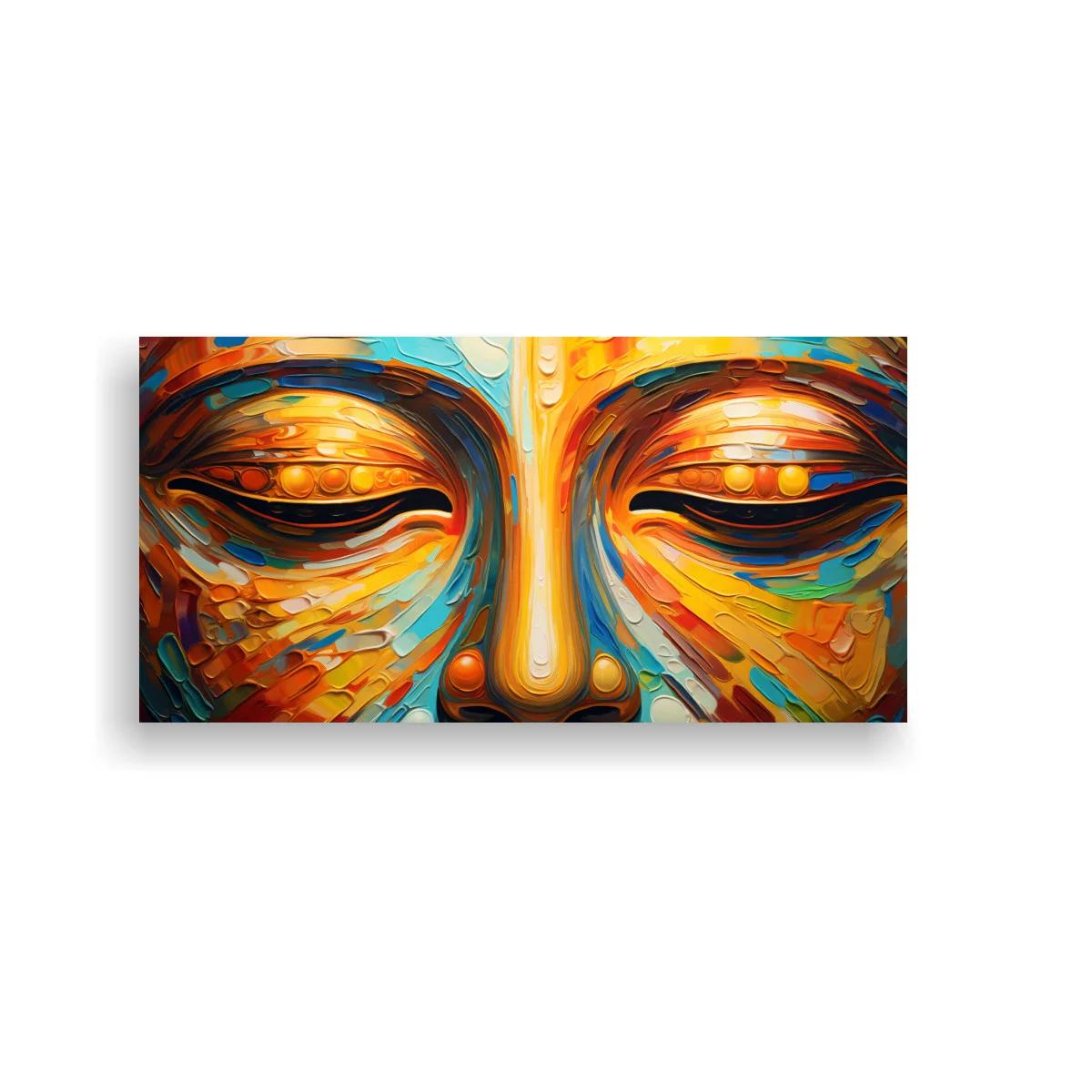 Cuadro rostro de Buda con ojos cerrados y nariz marcada — imagen principal