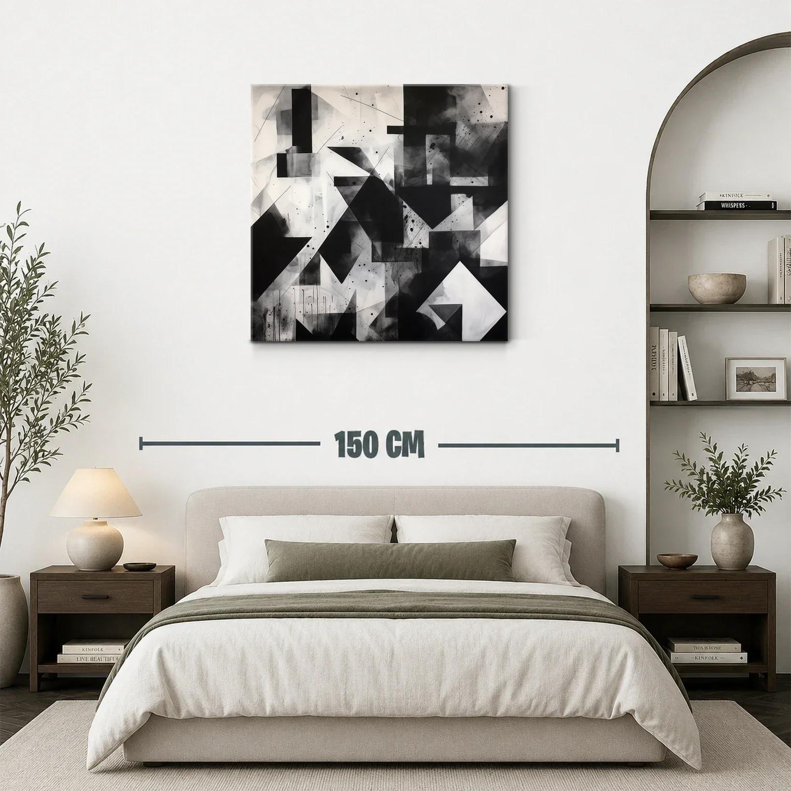 Composición abstracta en blanco y negro geométrica y moderna — miniatura 3