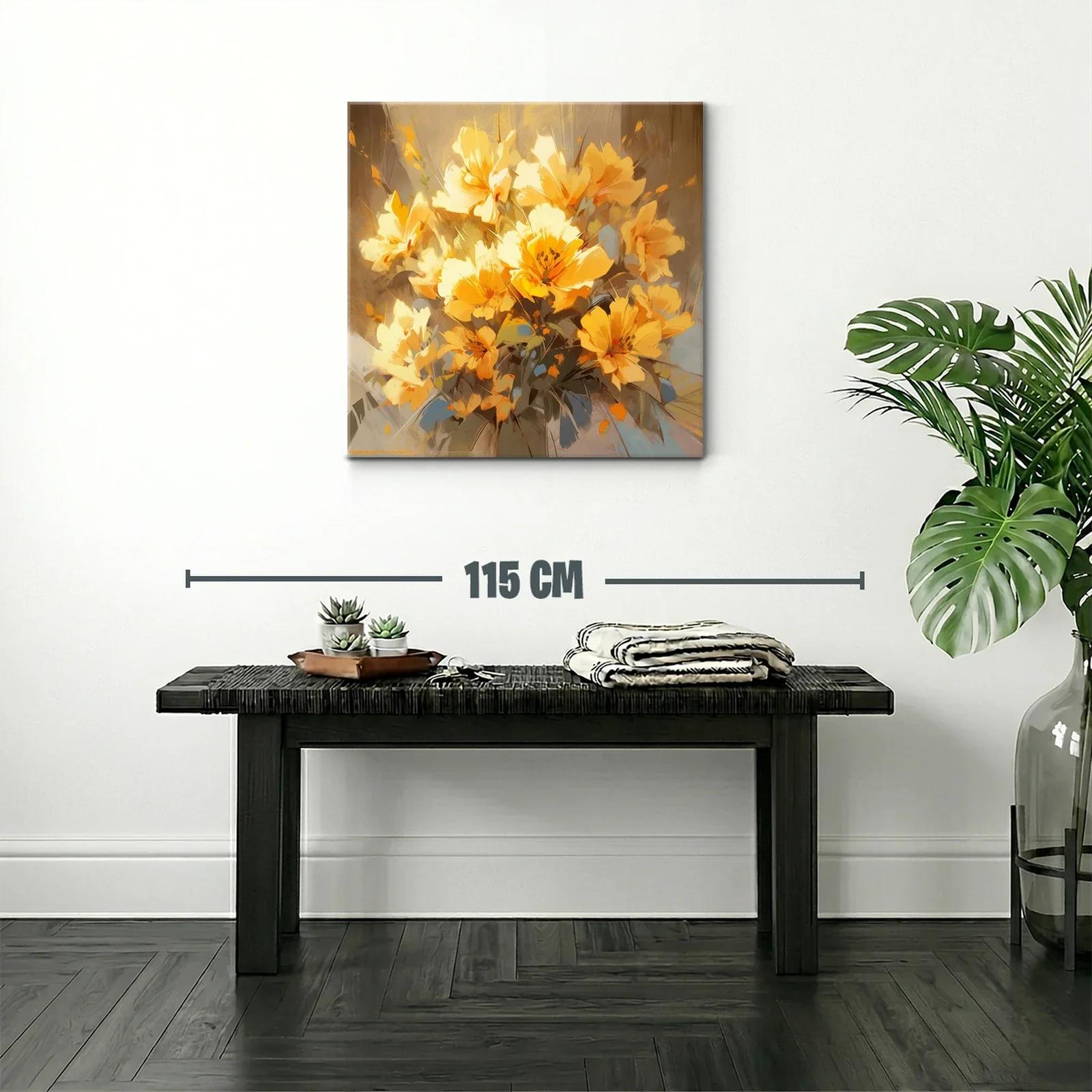 Cuadro con ramo de flores amarillas vibrantes y delicadas — miniatura 2