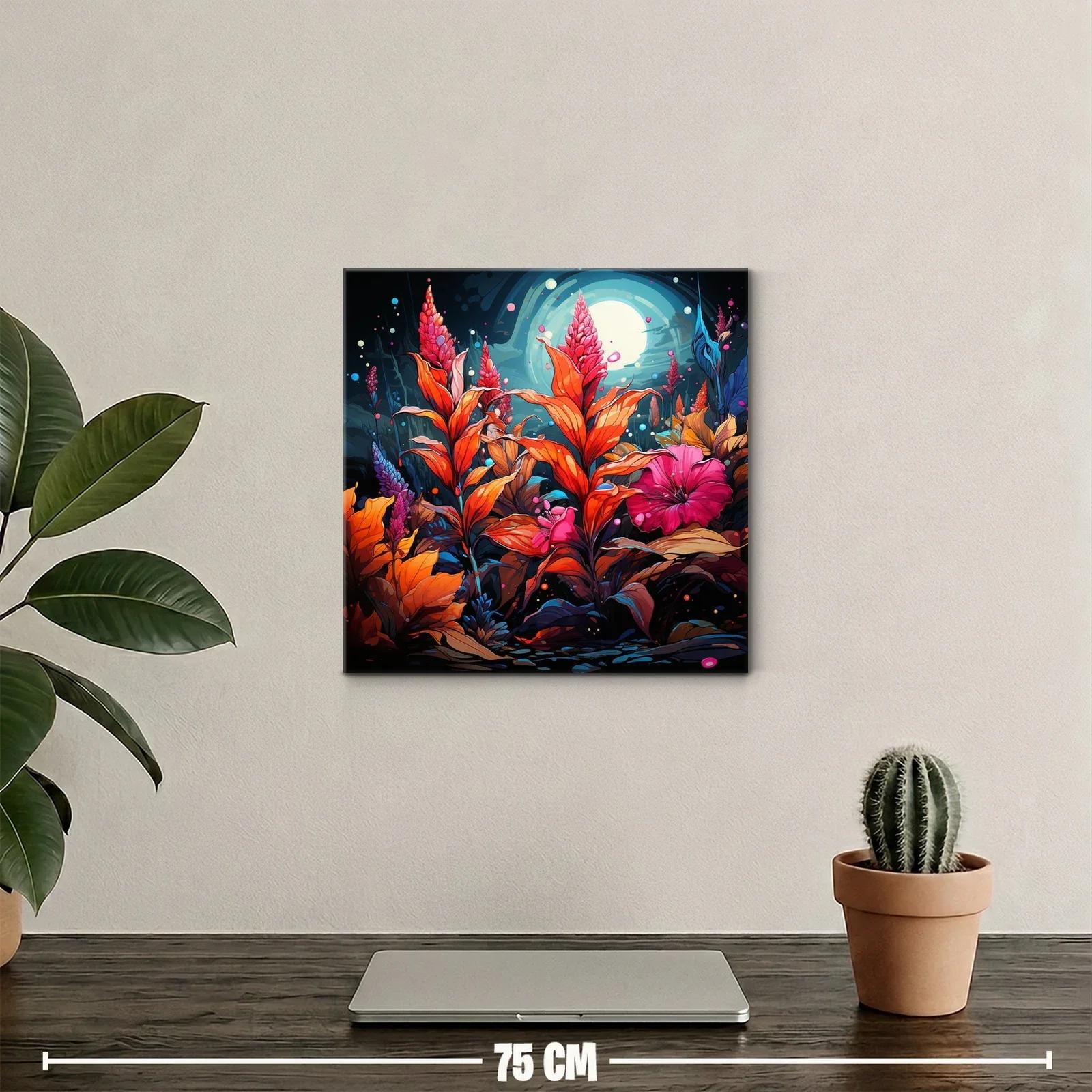 Flores vibrantes bajo una luna llena mística — miniatura 2