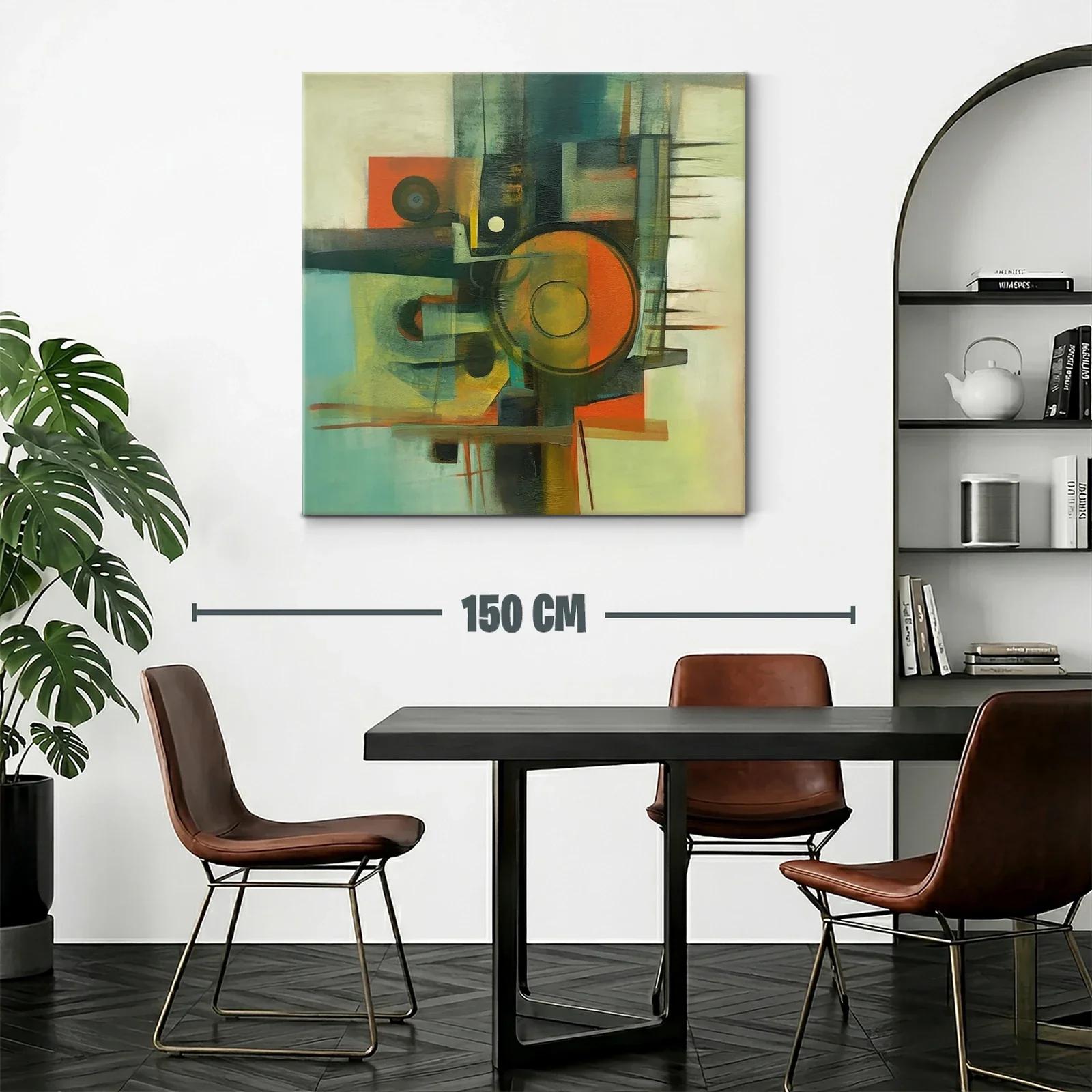 Composición abstracta con formas circulares y tonos cálidos — miniatura 2