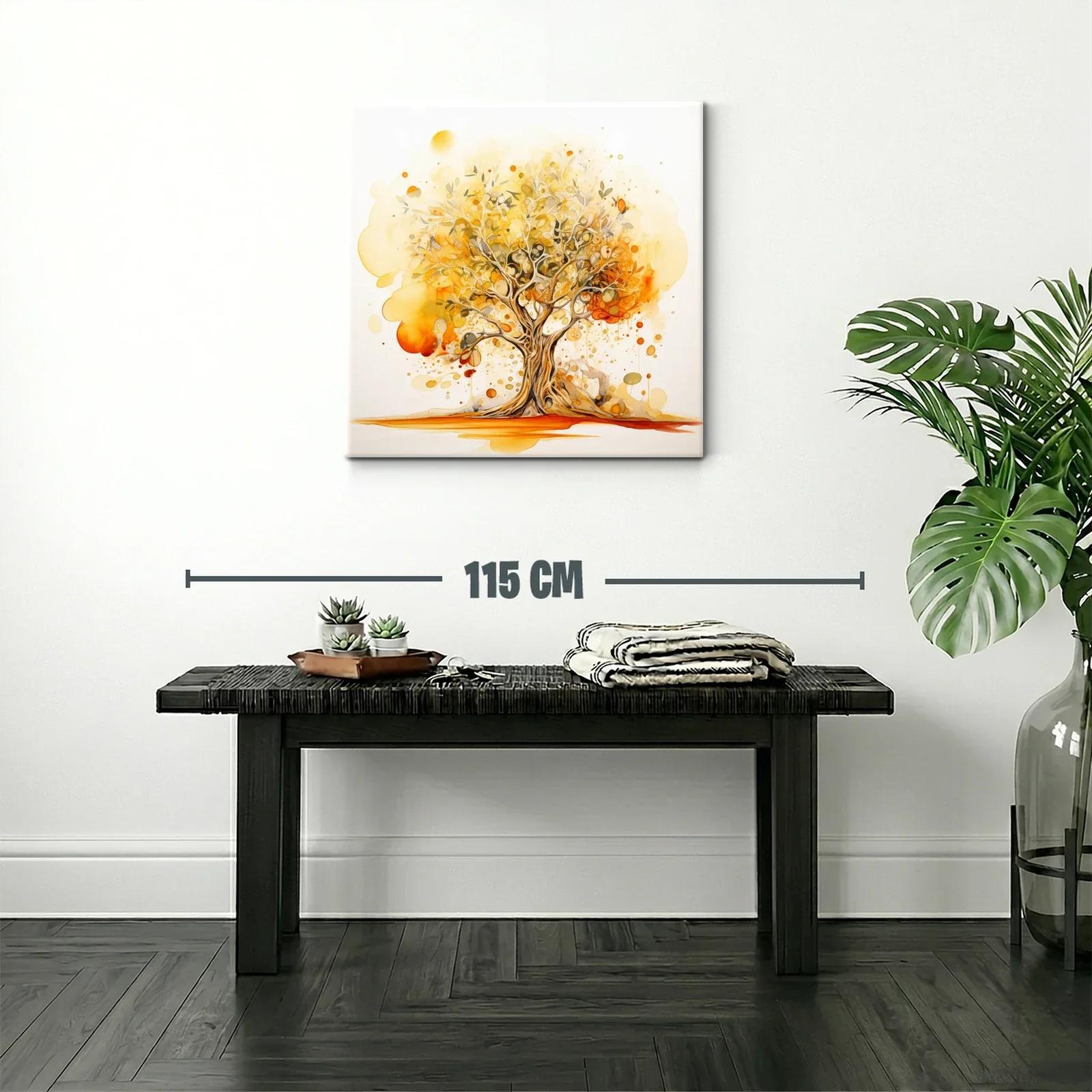 Árbol abstracto con tonos cálidos y dorados — miniatura 2