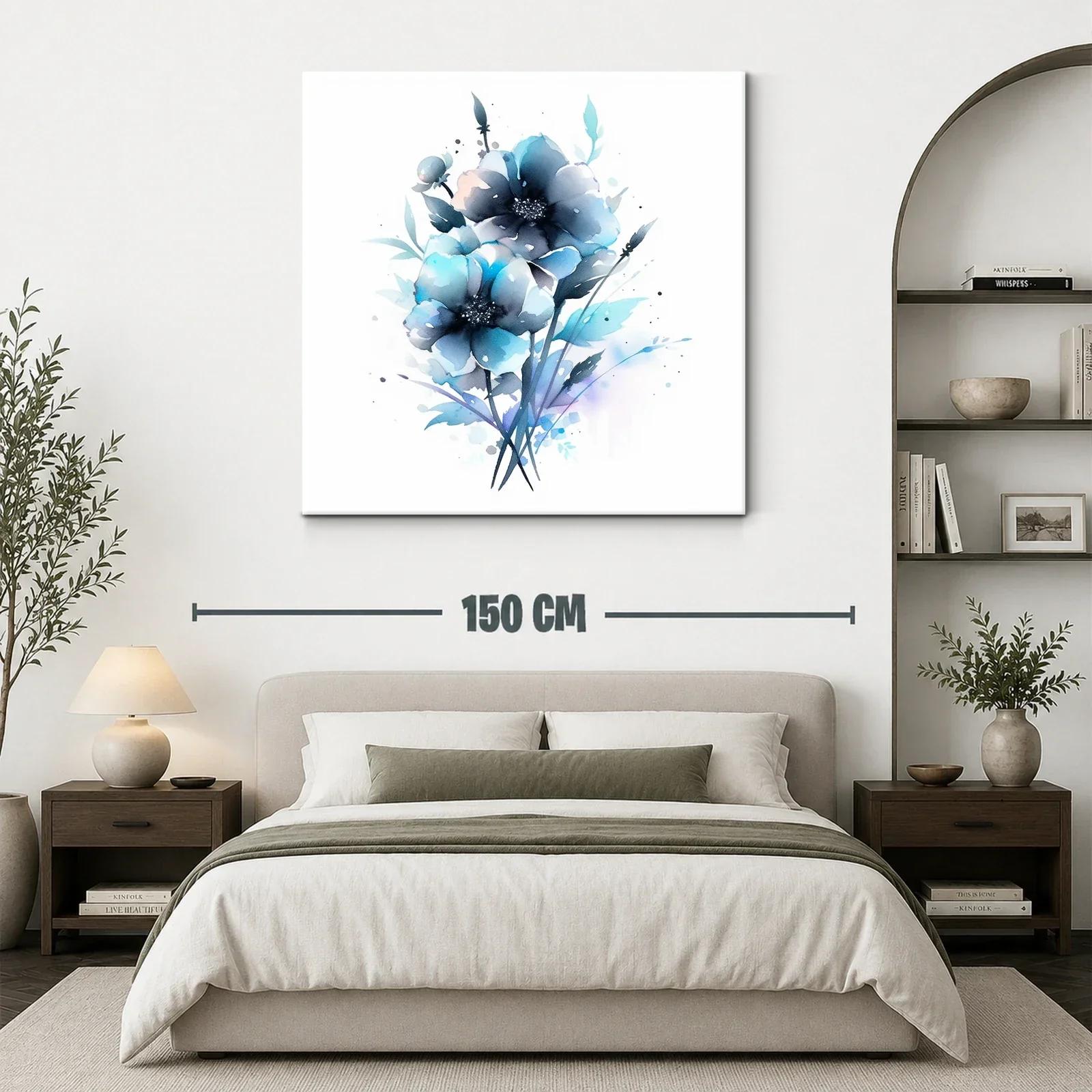 Flores en tonos azules y grises con estilo delicado y suave — miniatura 3