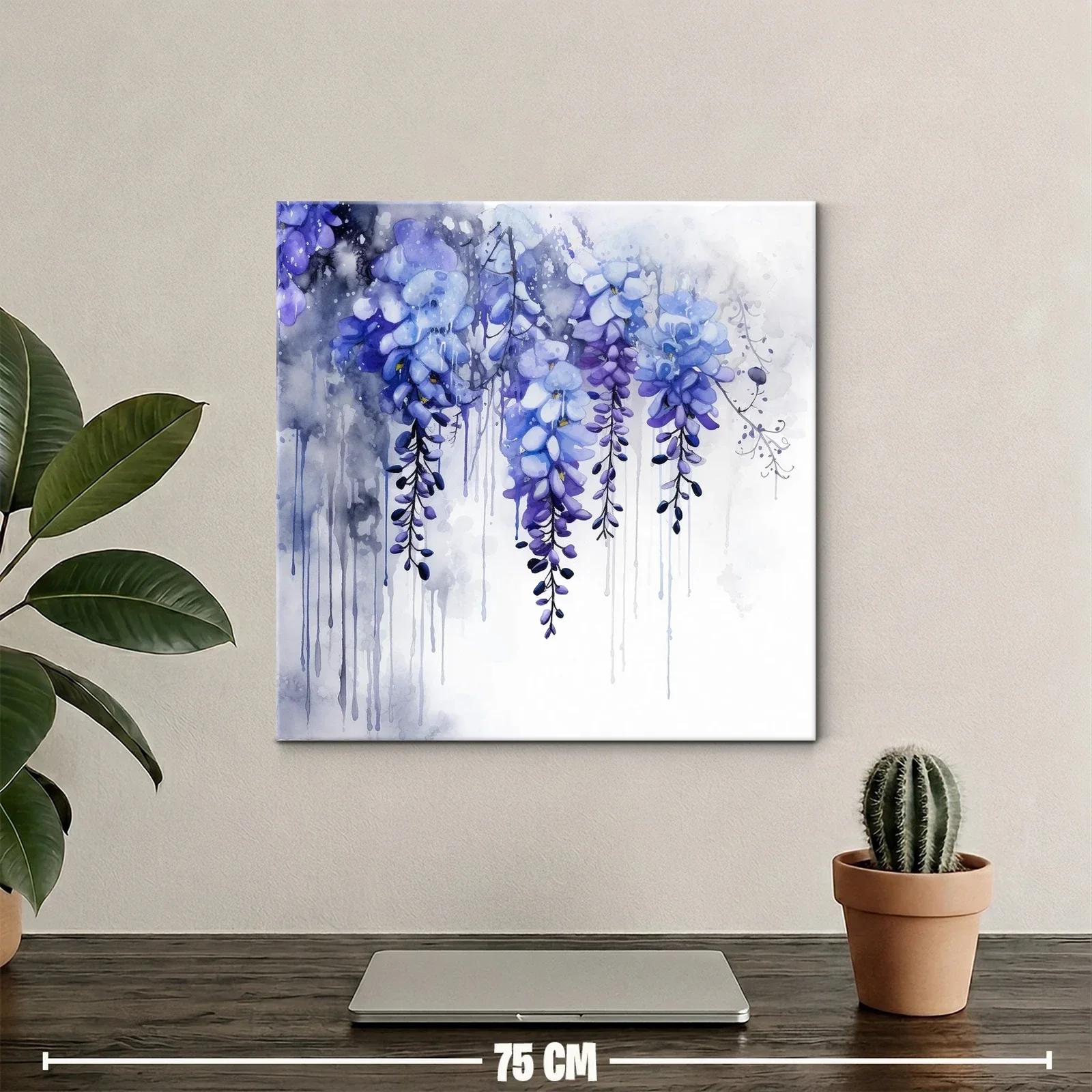 Flores en cascada en tonos violetas con efecto acuarela — miniatura 2
