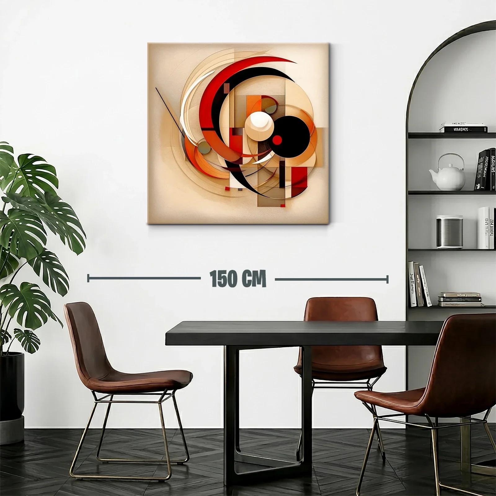 Composición abstracta en tonos cálidos y rojos vibrantes — miniatura 2