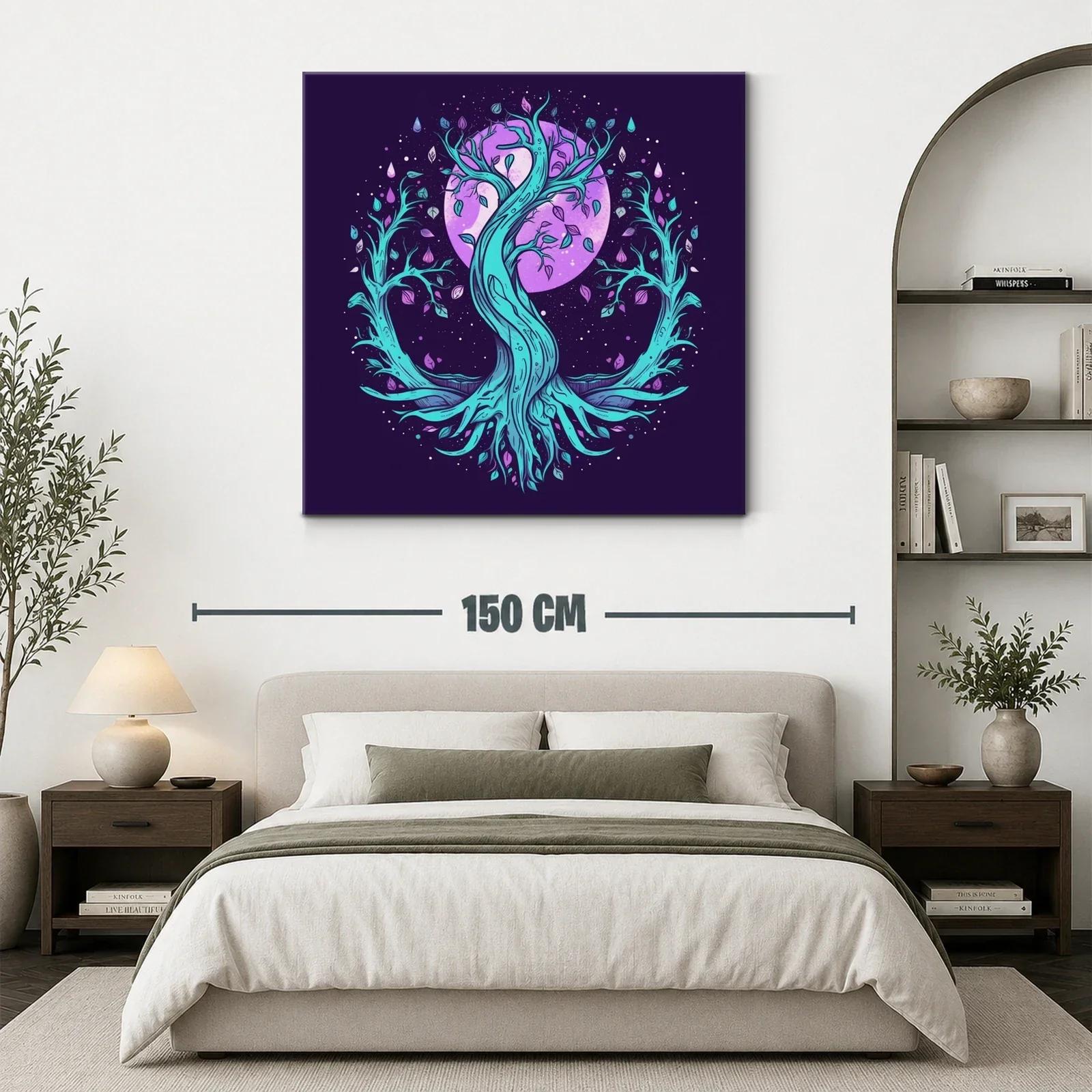 Árbol místico con luna púrpura y ramas vibrantes — miniatura 3