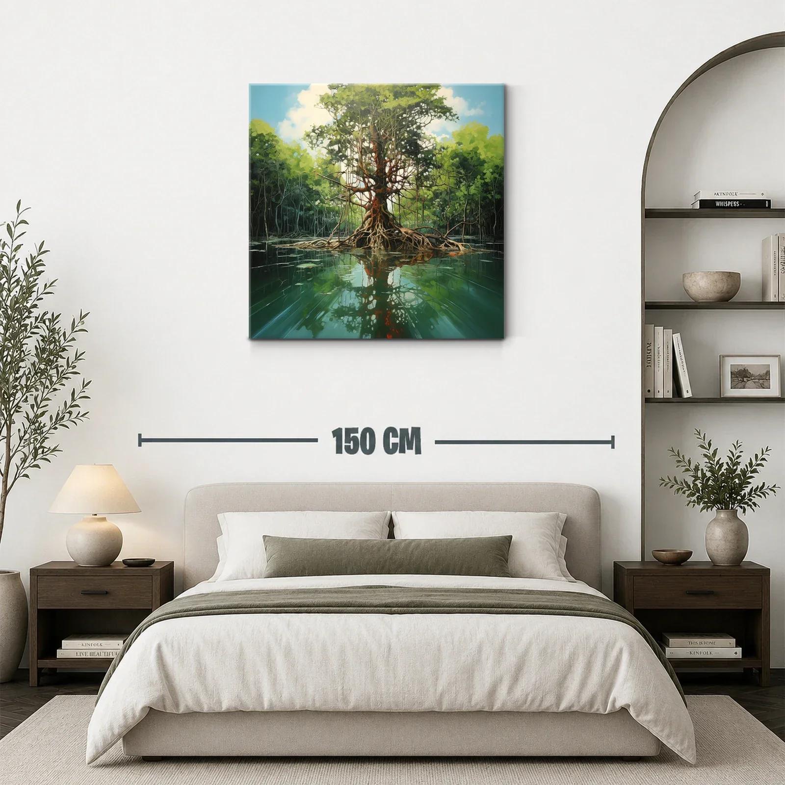 Árbol majestuoso reflejado en aguas tranquilas — miniatura 3