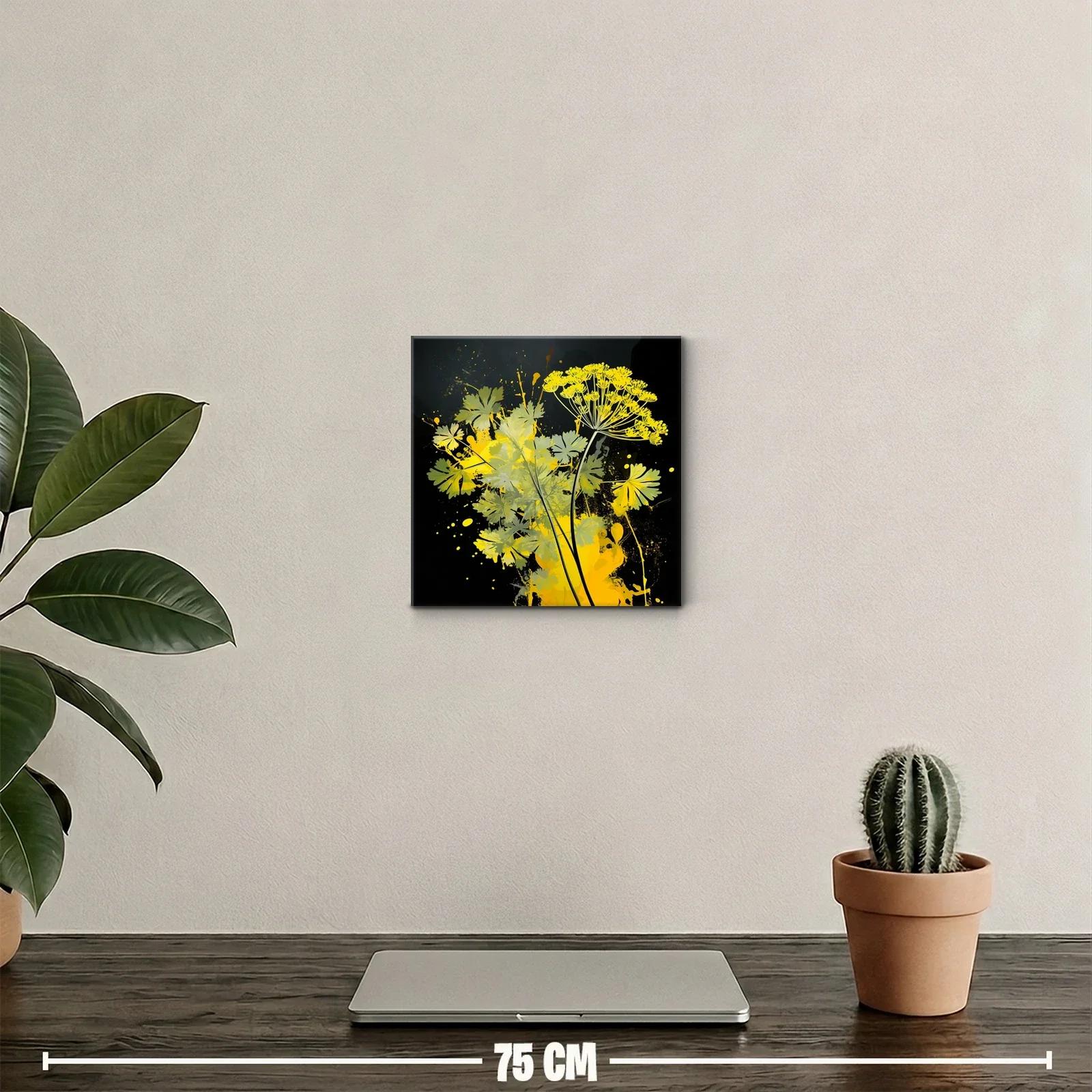 Flores amarillas vibrantes sobre fondo oscuro moderno — miniatura 2
