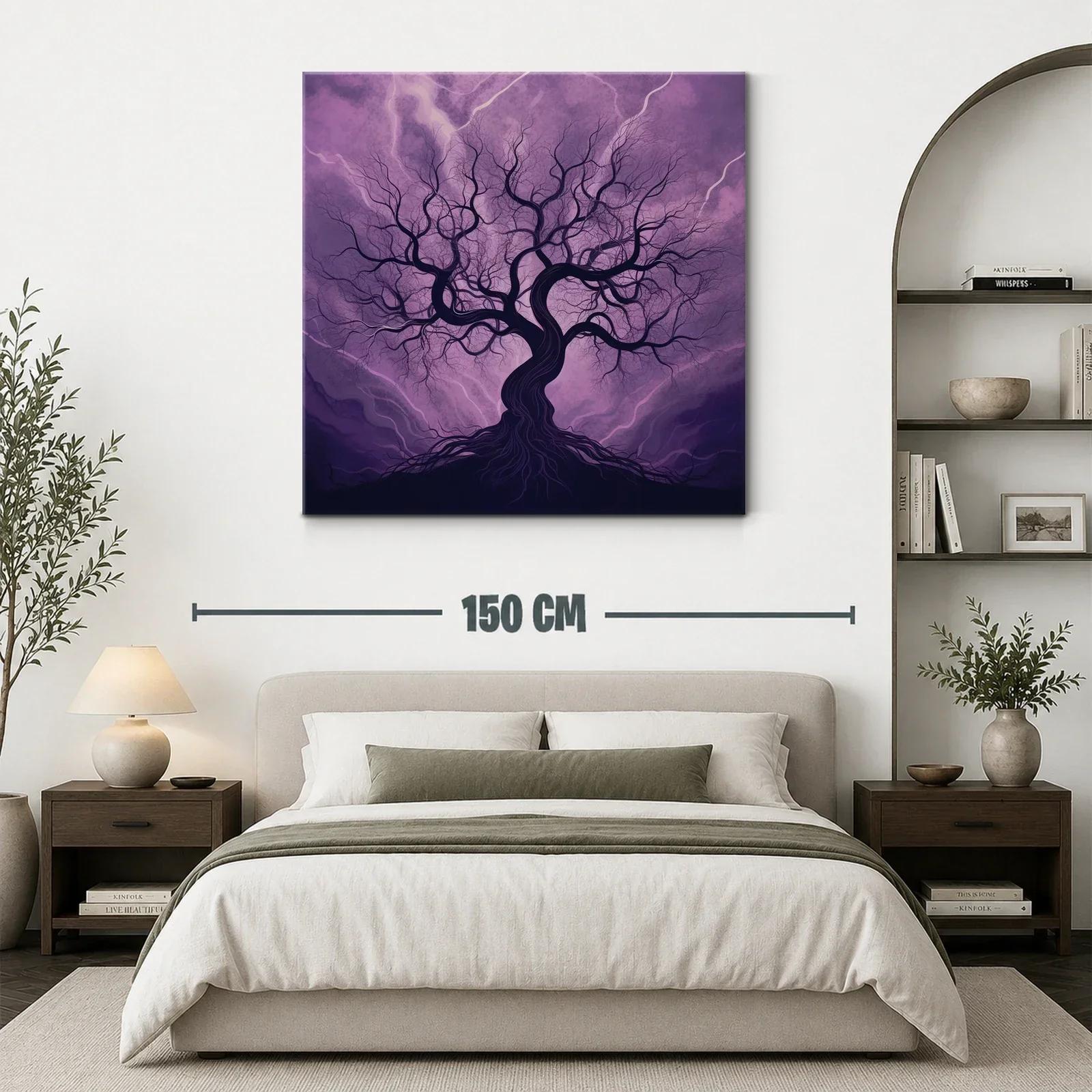 Árbol Sinuoso en Tonos Morados Intenso y Profundo — miniatura 3