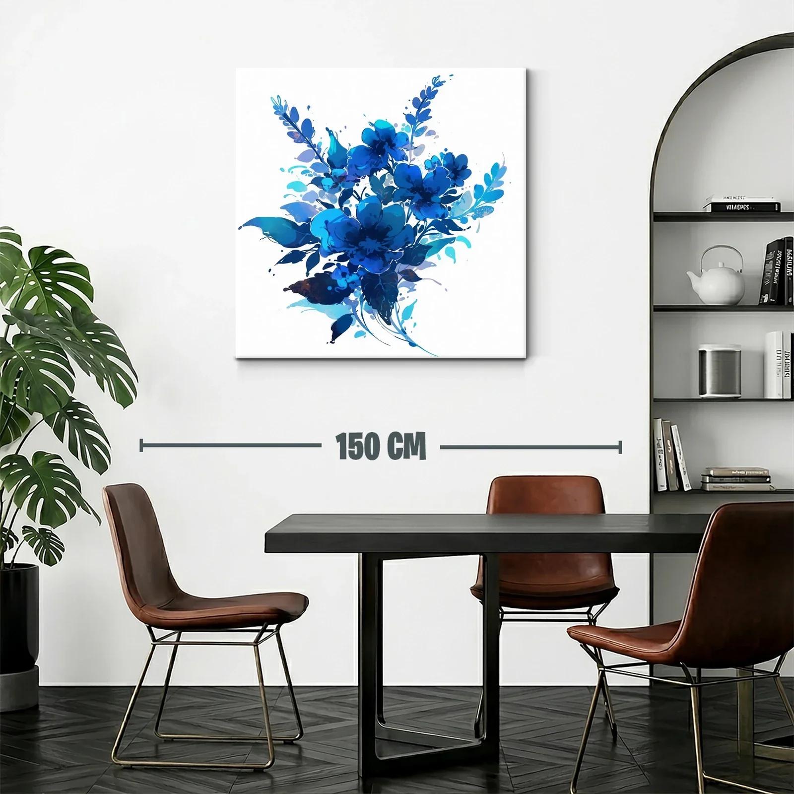 Bello ramo azul con flores en tonos vibrantes — miniatura 2