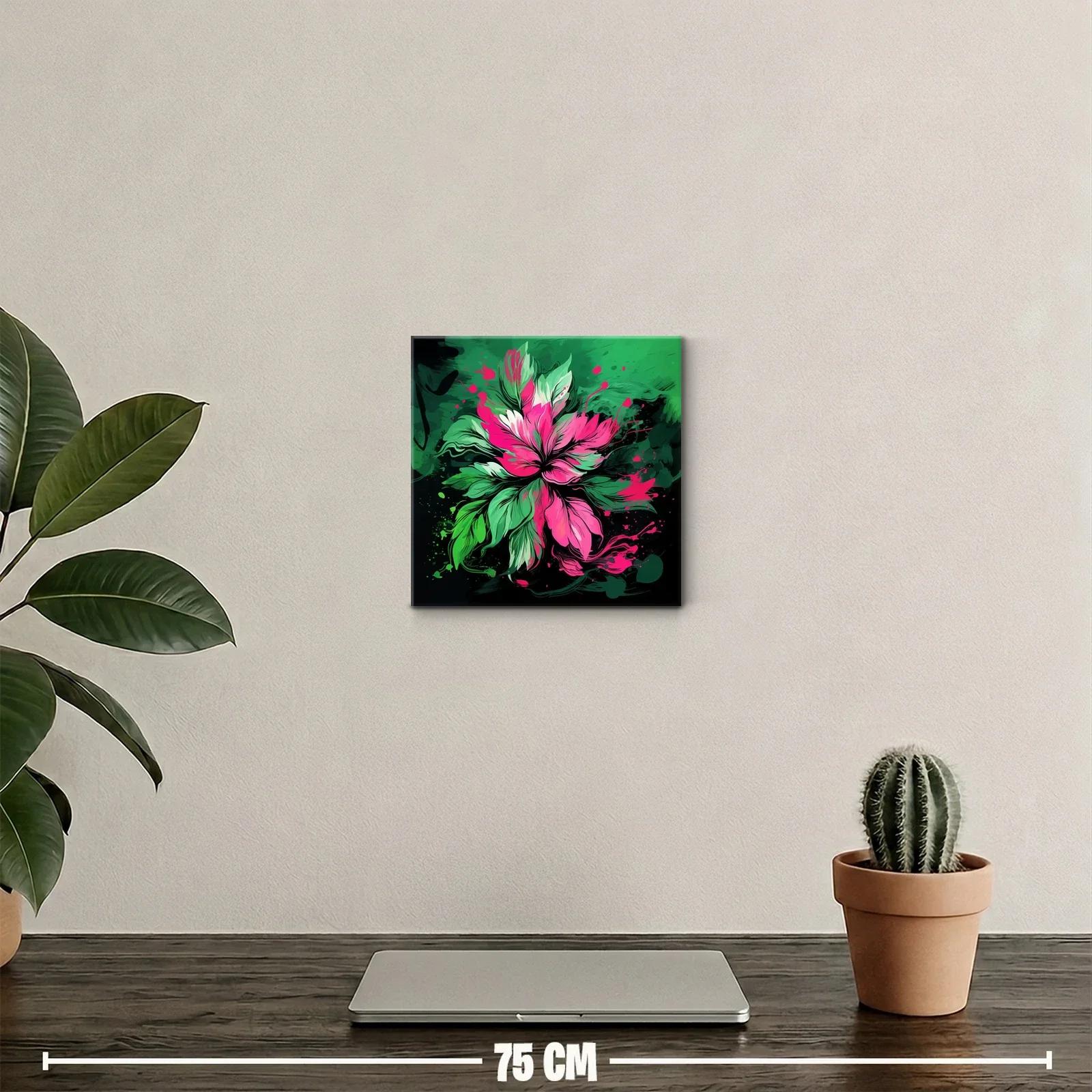 Flor vibrante en tonos verdes y fucsias intensos — miniatura 2