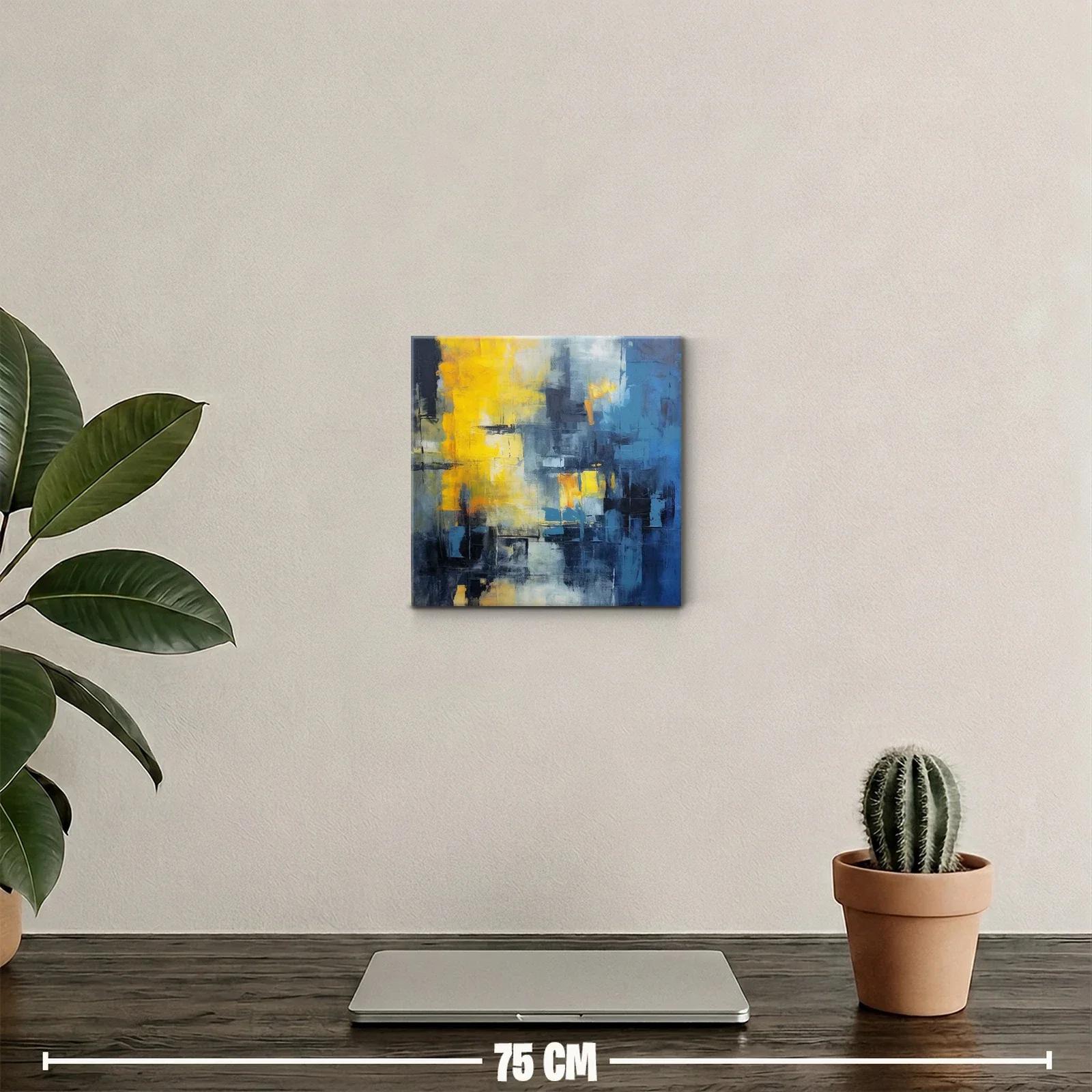 Abstracto vibrante con contrastes de azul y amarillo — miniatura 2