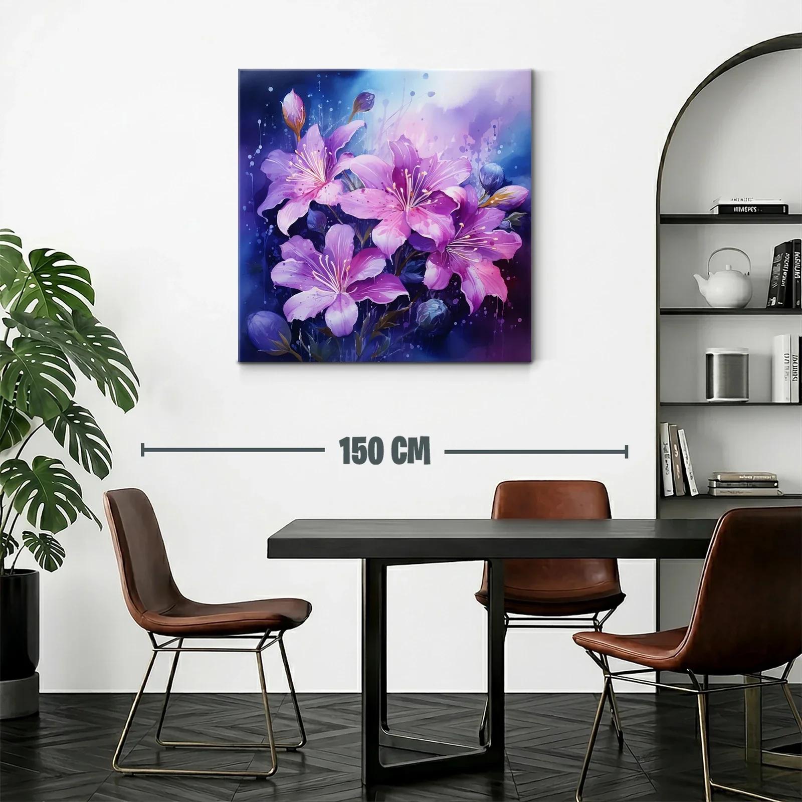 Cuadro con diseño floral en tonos violetas y lilas delicados — miniatura 2